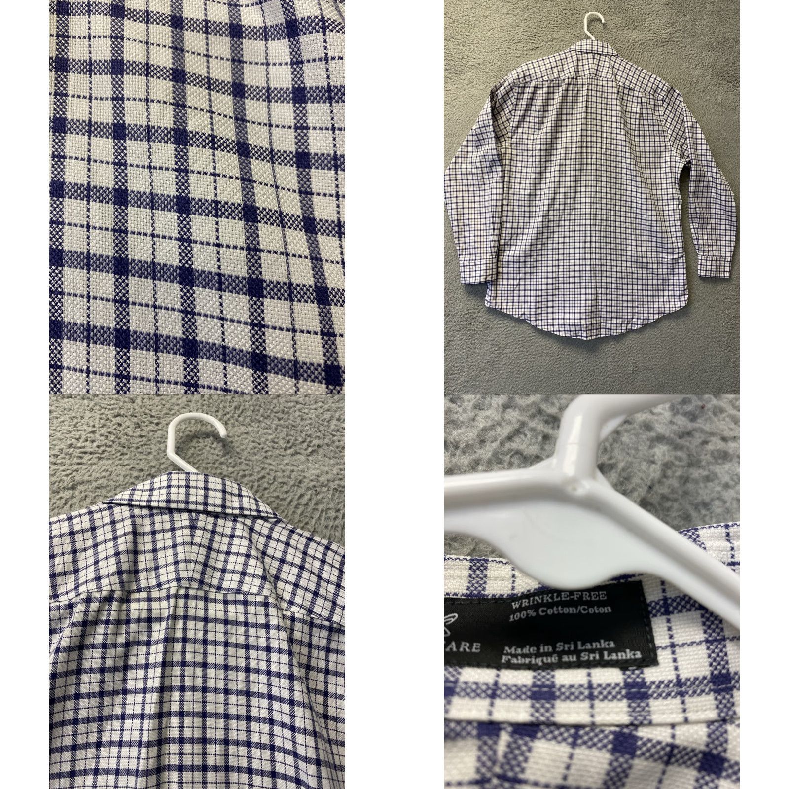 Nordstrom Nordstrom Dress Shirt Men 16.5 Blue Plaid Button-Down Non-Iron Wrinkle-Resistant Pockets 100% Cotton Regular Fit Multi-Color Mens Size 42R - 8 Thumbnail