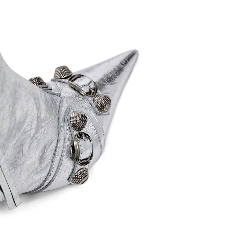 Balenciaga o1srvl11e0426 Cagole 90mm Boots Metallized in Silver Size US 9 / IT 39 - 6 Thumbnail