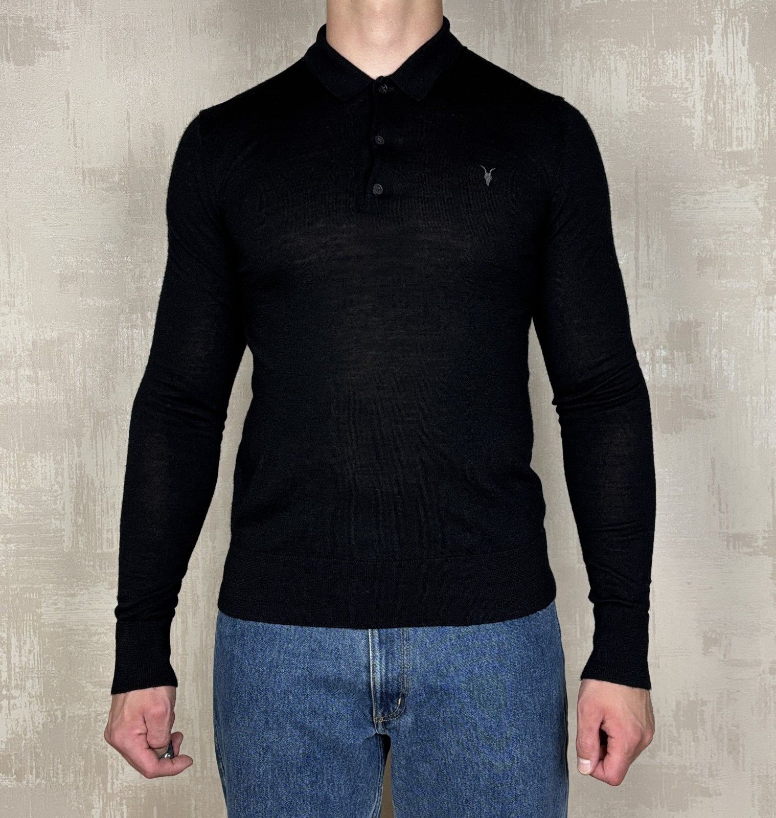 Allsaints AllSaints Mode Merino Wool Long Sleeve Polo Sweater Jumper Size US L / EU 52-54 / 3 - 3 Thumbnail