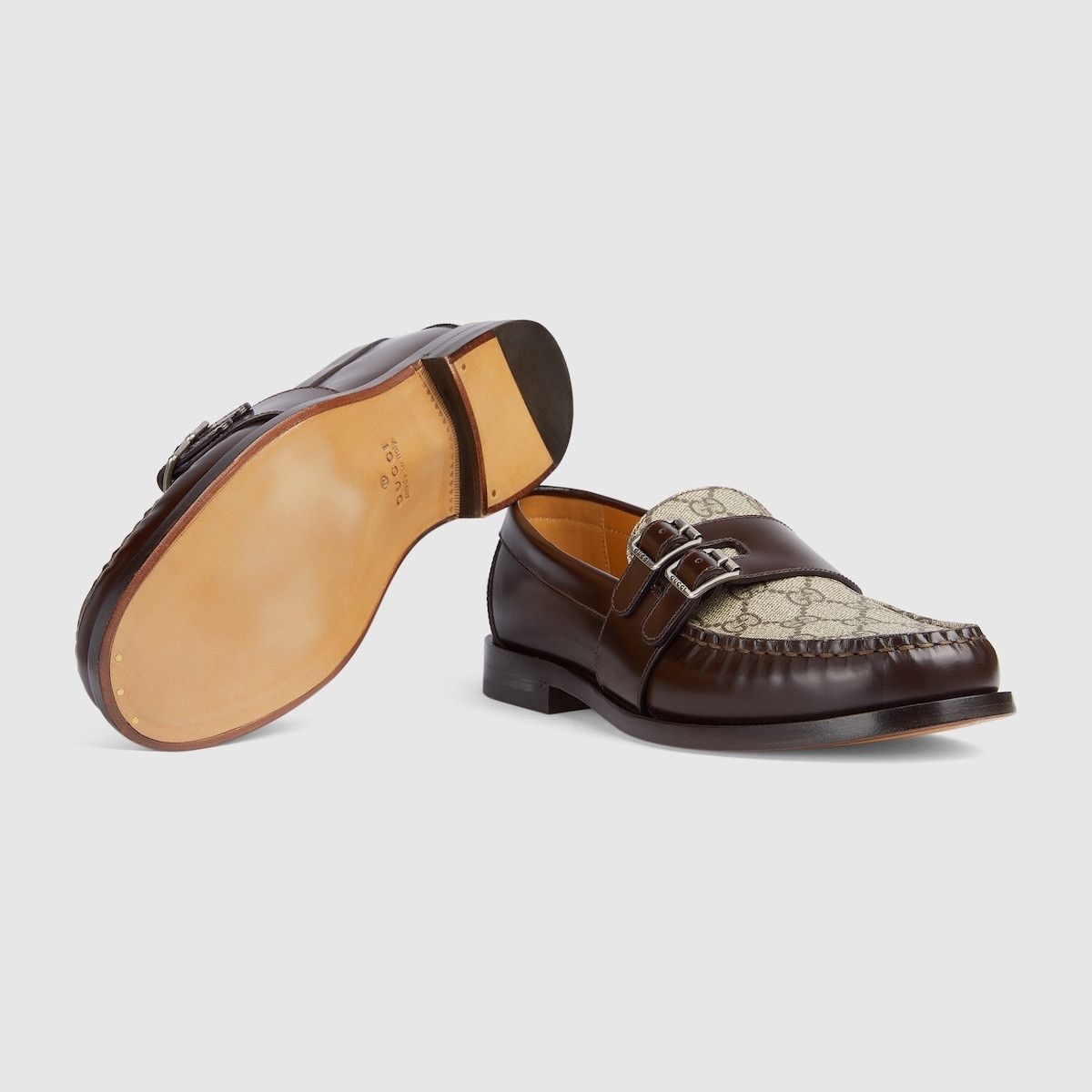 Gucci o1s1wg110125 Buckle Loafers With GG in Dark Brown Size US 12.5 / EU 45-46 - 6 Thumbnail