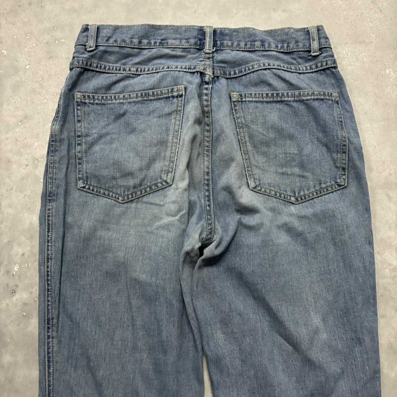 Japanese Brand × Vintage Crazy Vintage Y2K/2000s Cute Low Rise Medium Wash Lazer Flared Cargo Denim Jeans! Size 26" / US 2 / IT 38 - 5 Thumbnail