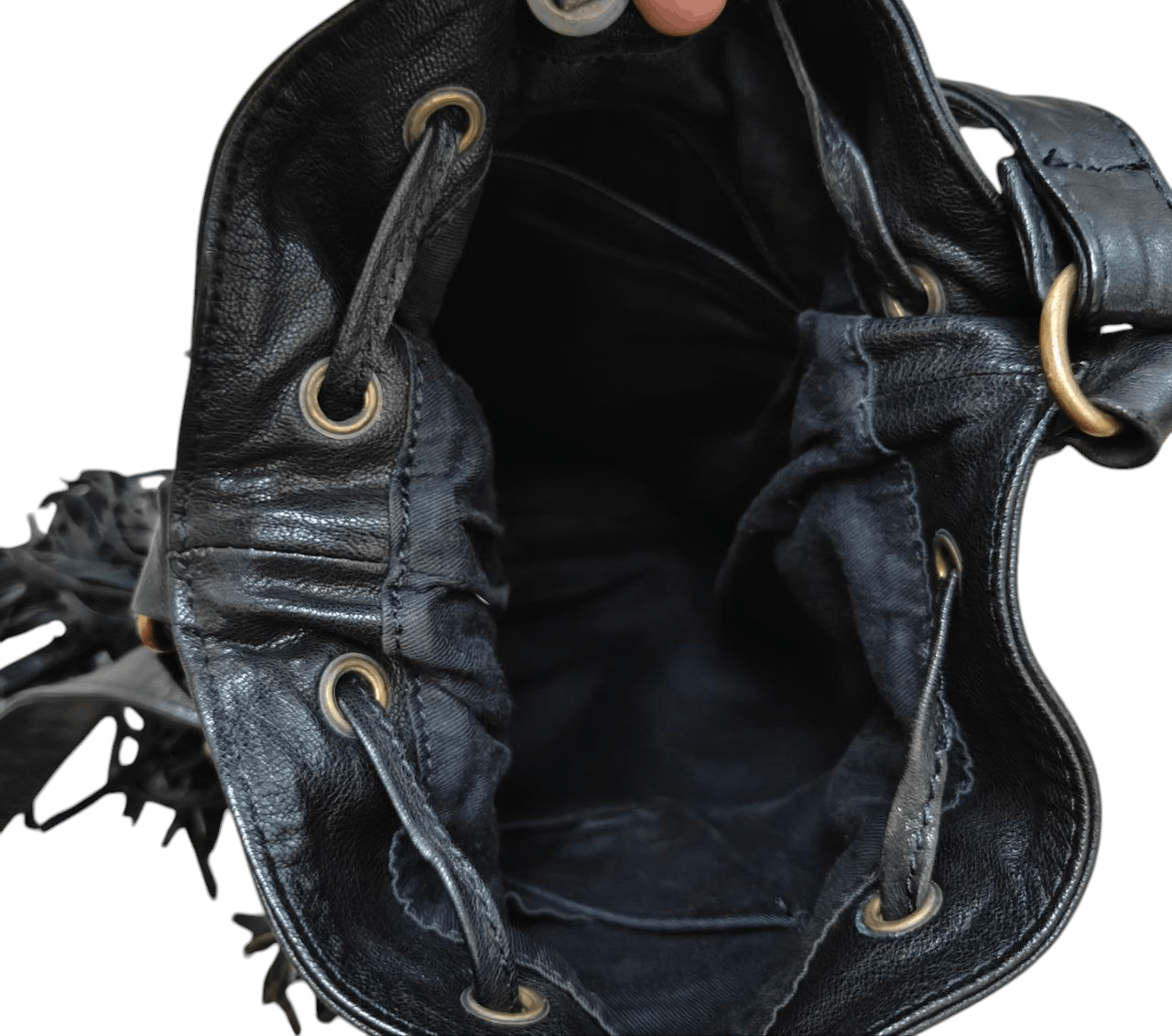 Japanese Brand Leather Bucket Sling Bag Size ONE SIZE - 9 Thumbnail