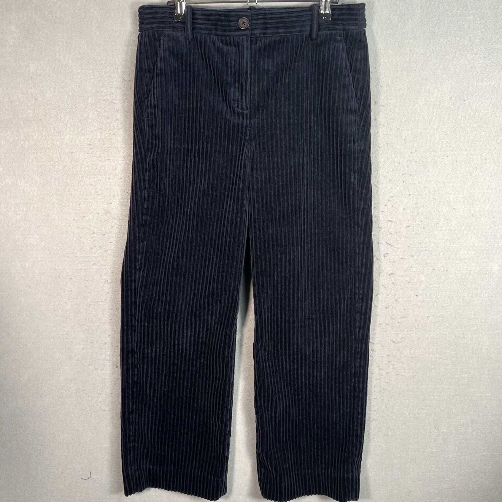 J Crew Corduroy Straight Leg Chino Pants Women's 6T Blue Cotton Blend
