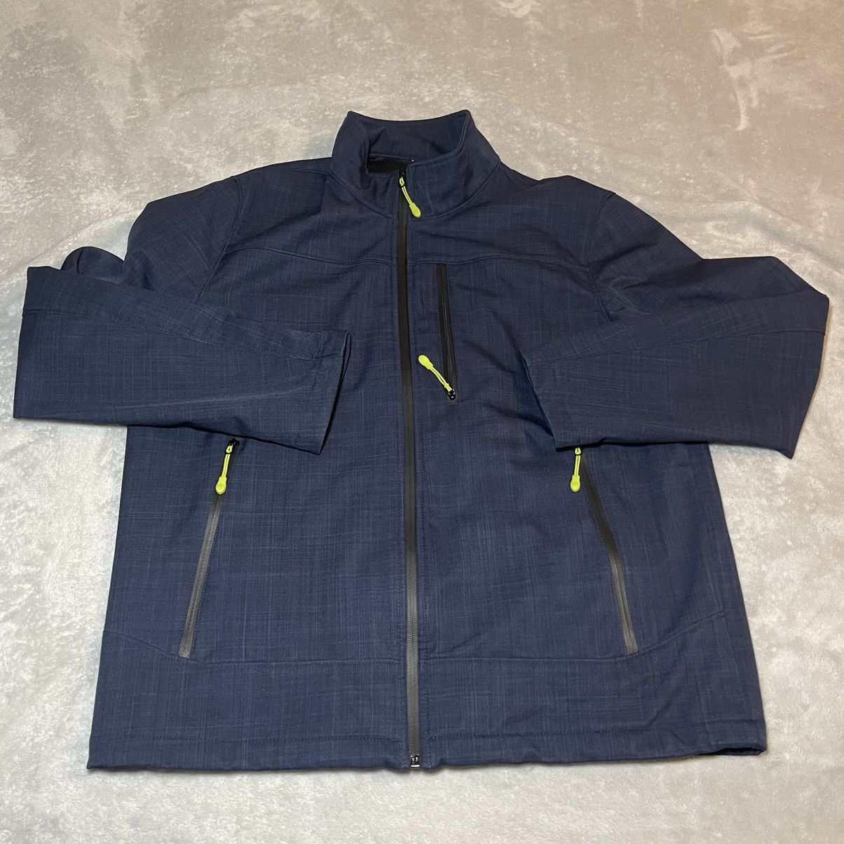 Black Rivet Black Rivet Mens Navy Blue Softshell Full Zip Jacket Large Size US L / EU 52-54 / 3 - 1 Thumbnail