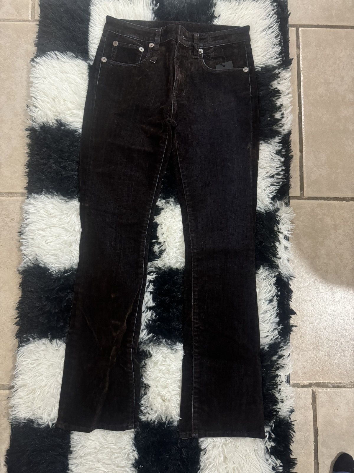 R13 Flocked Brown Kick Fit Size 25" / US 0 / IT 36 - 1 Thumbnail