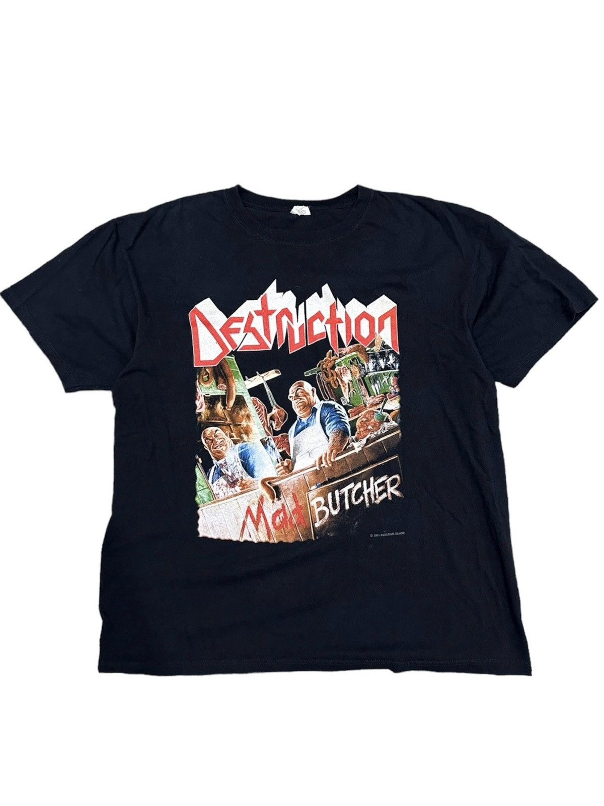 image of Band Tees x Vintage 2001 Destruction Metal Mad Butcher Nuclear Blast Tee in Black, Men's (Size XL)