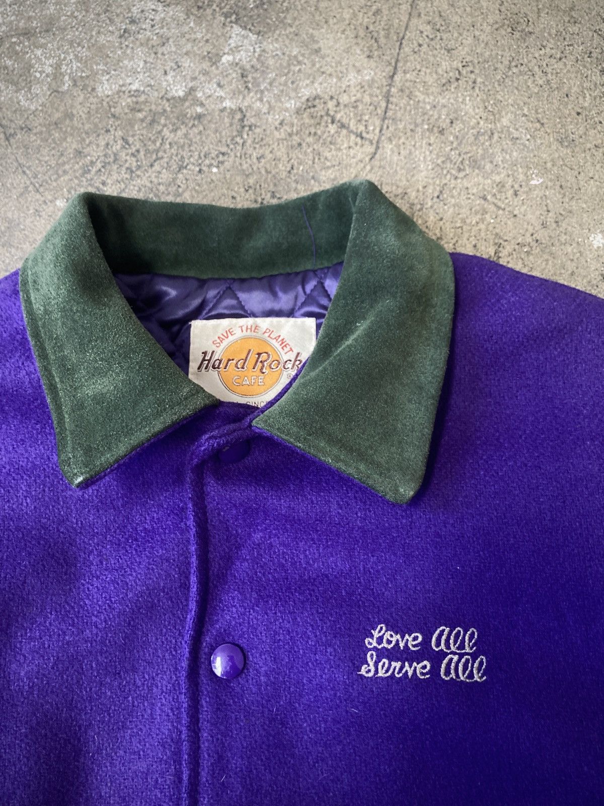 Hard Rock Cafe × Vintage Vintage 90s Hard Rock Café Leather & Wool Jacket Size US M / EU 48-50 / 2 - 7 Thumbnail