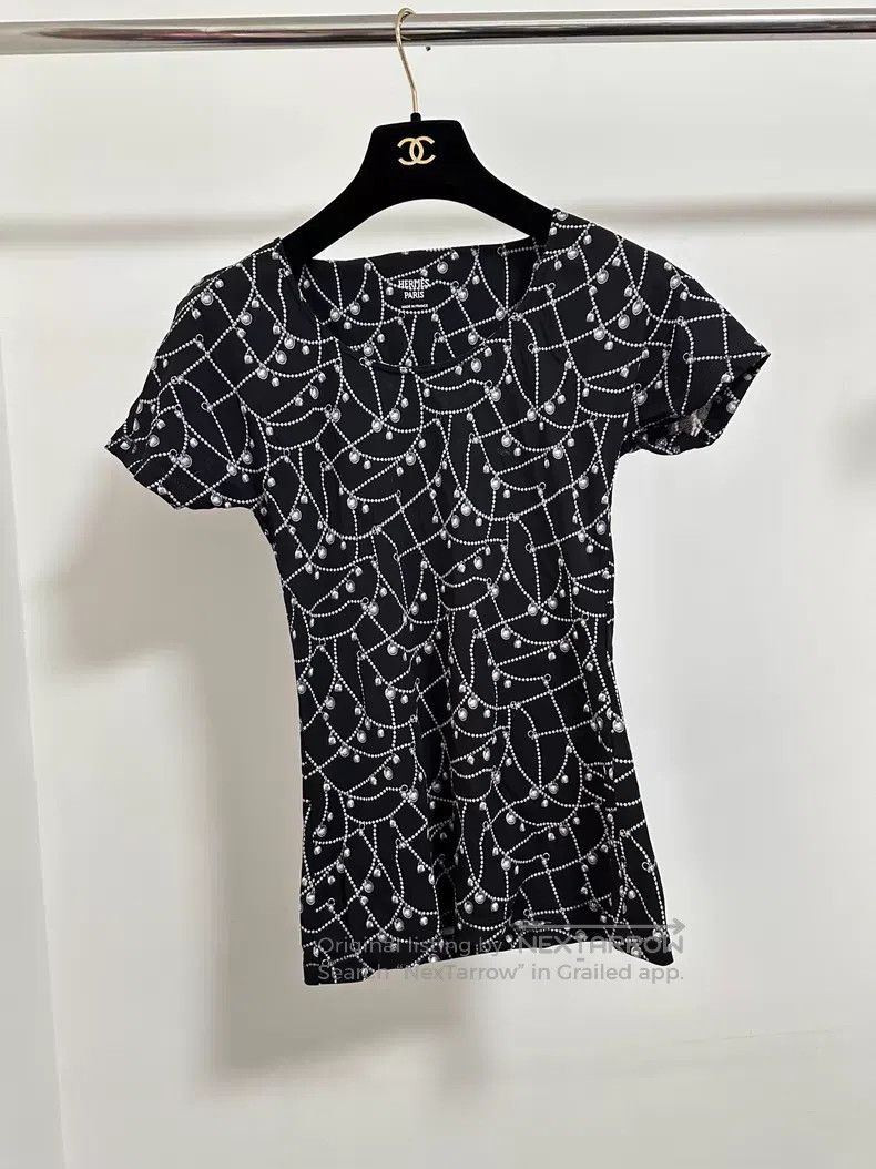 Hermes Hermes Printed short-sleeved top Size XS / US 0-2 / IT 36-38 - 1 Thumbnail