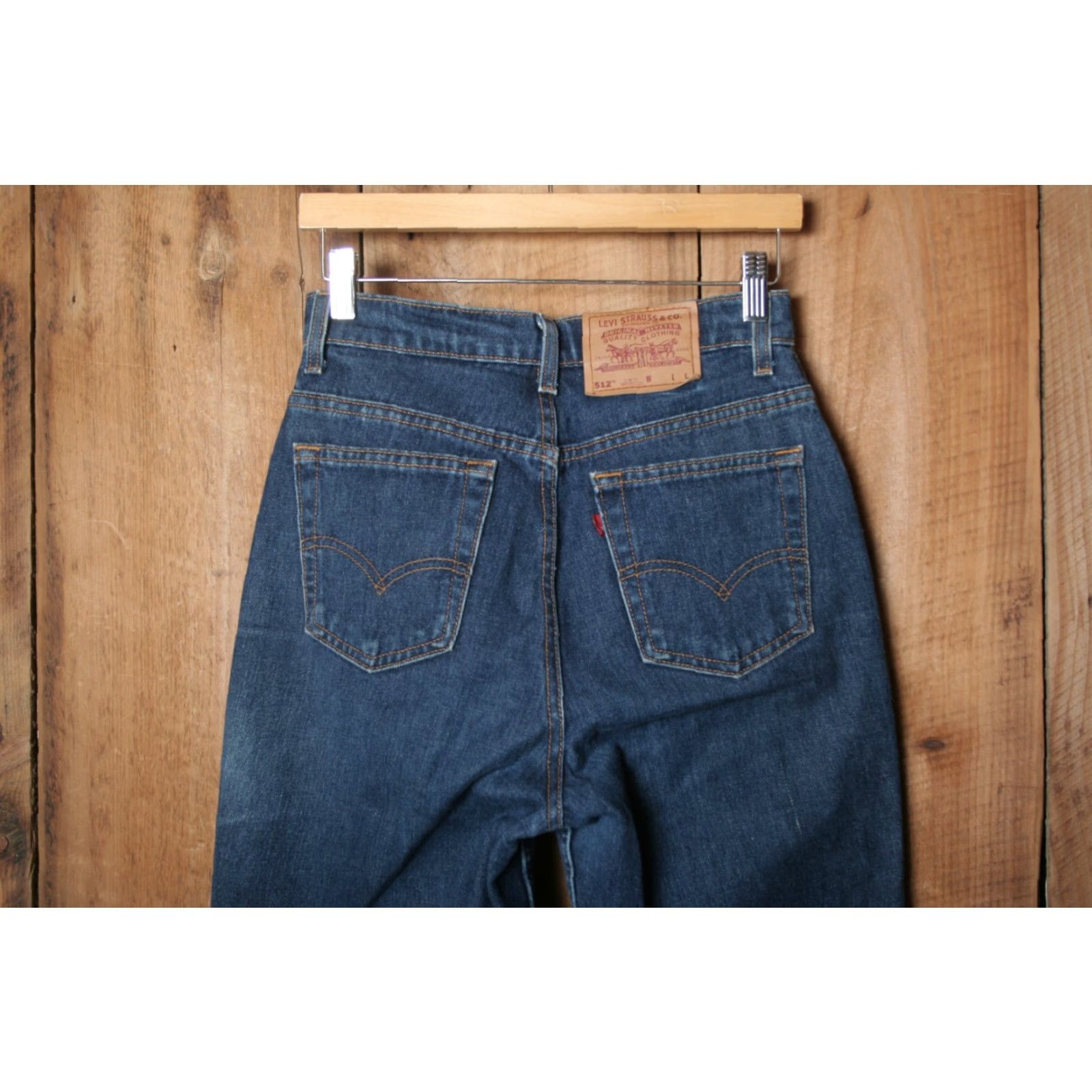 Levi's VINTAGE Levi's 512 Slim Fit Jeans Women 6 Long Blue Cotton Denim 28W 33.5L Rise 12" Tapered 5.75" Leg Opening 11.5" Inseam 33.5" Mens Womens Girls Size 28" / US 6 / IT 42 - 4 Thumbnail