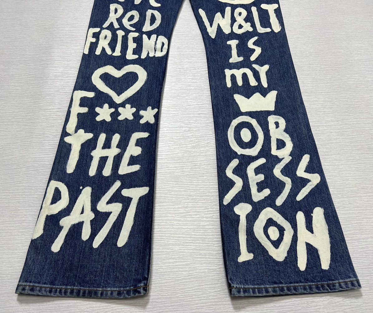 Walter Van Beirendonck W&LT - A/W 1999 - Bleach Graffiti Flared Denim Jeans Size US 28 / EU 44 - 8 Thumbnail