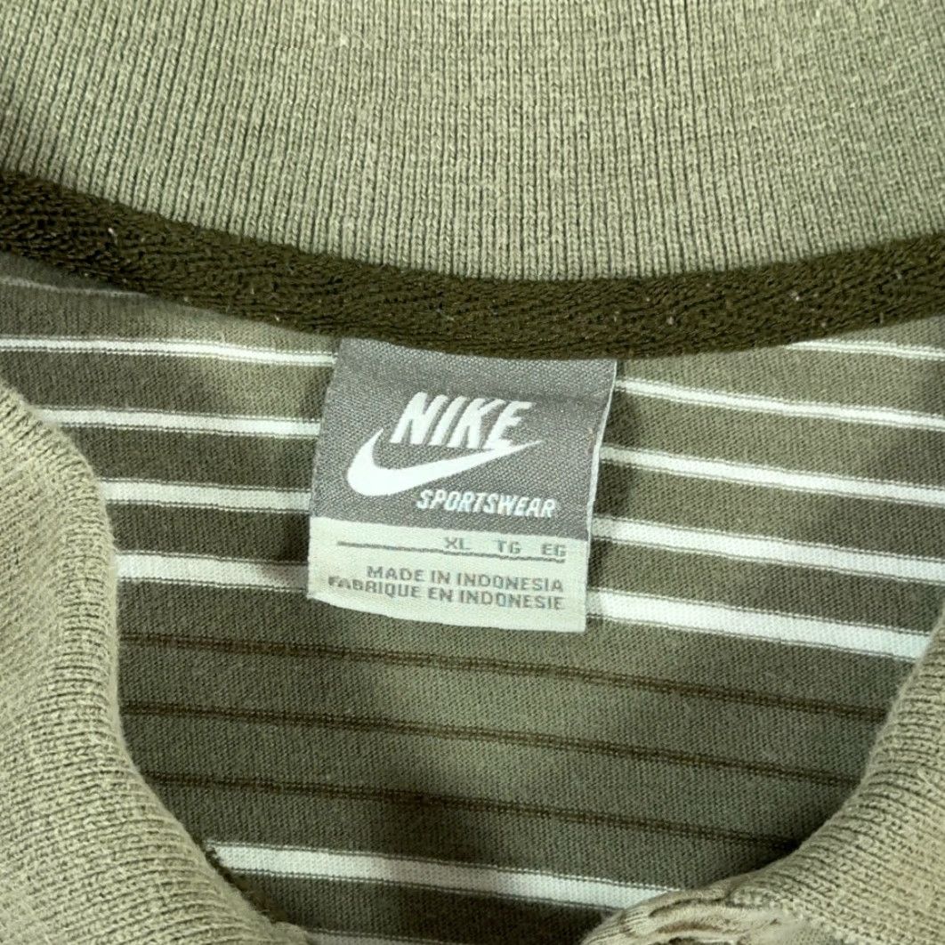 Nike Nike Polo Shirt Adult XL Brown White Striped Swoosh Y2K Size US XL / EU 56 / 4 - 5 Thumbnail