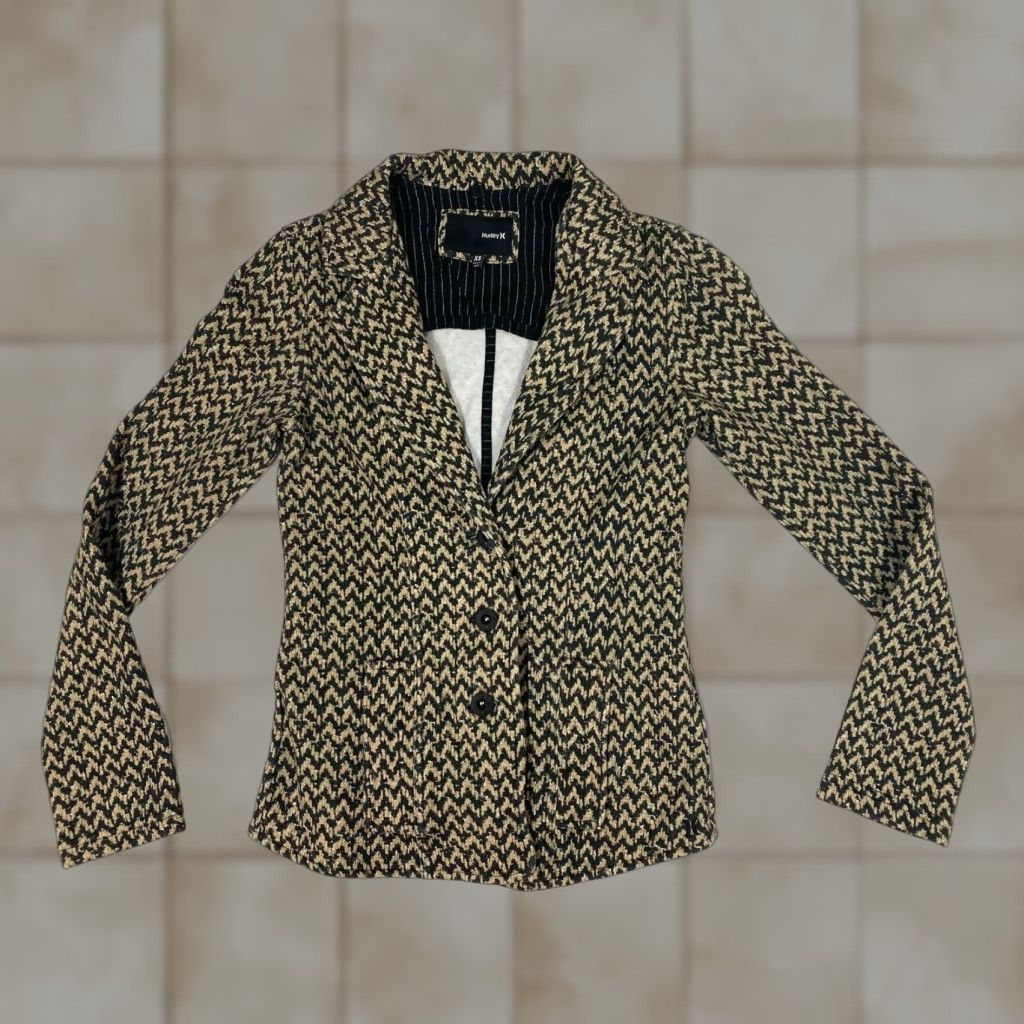 Hurley Hurley Jacket Womens XS Beige Blazer Coat International Three Button Sports Coat Size S / US 4 / IT 40 - 1 Thumbnail