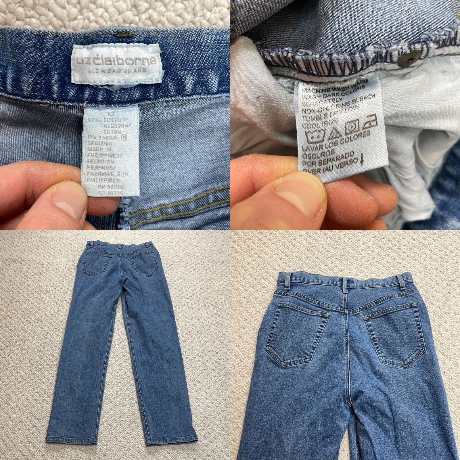 Liz Claiborne Liz Claiborne LizWear Jeans Womens 12 Blue Denim Medium Wash Straight 30x30 Size 34" / US 12 / IT 48 - 8 Thumbnail