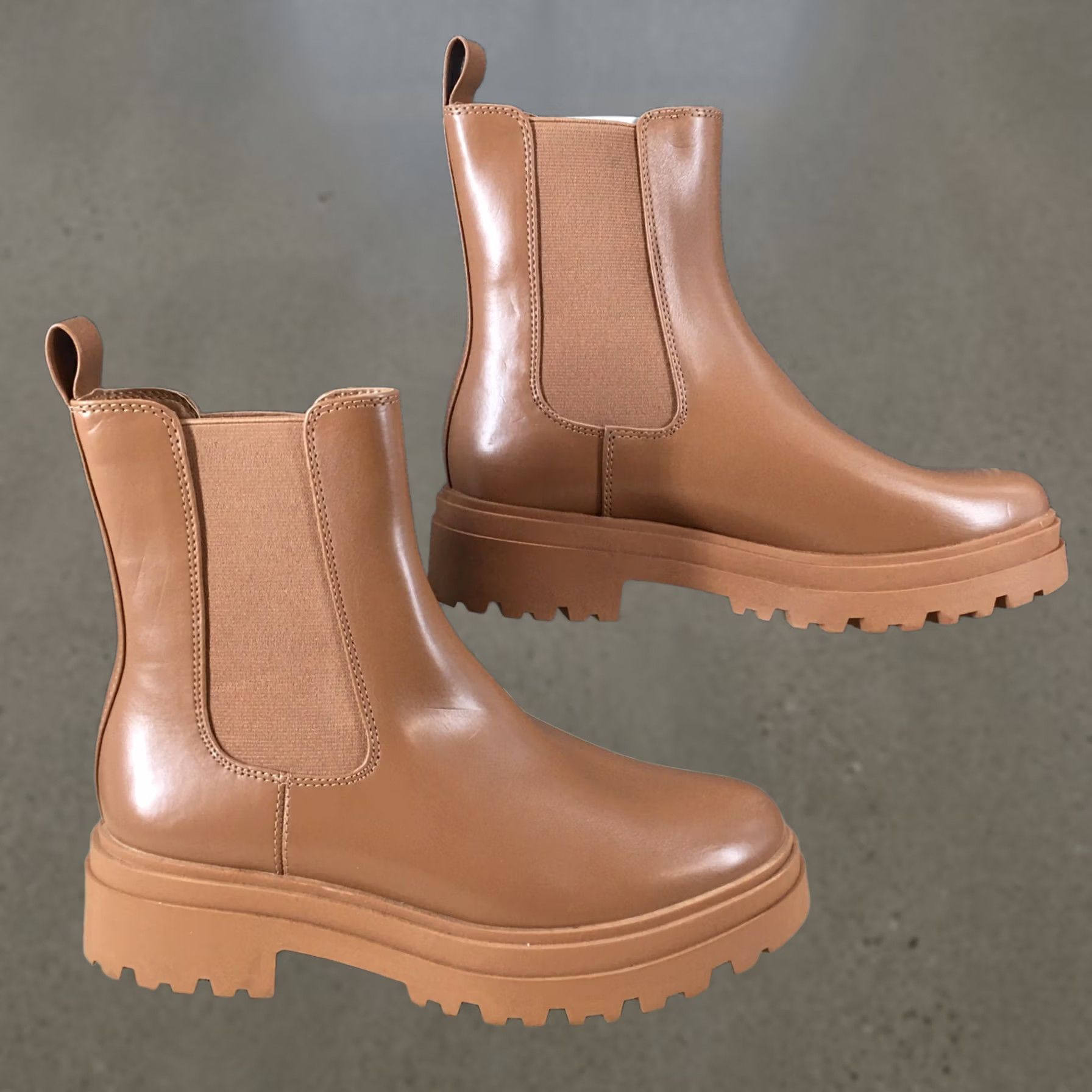 Vintage A New Day Boots Chelsea Brown Faux Leather Ankle Pull On Casual Womens 7.5 Size M / US 6-8 / IT 42-44 - 1 Thumbnail