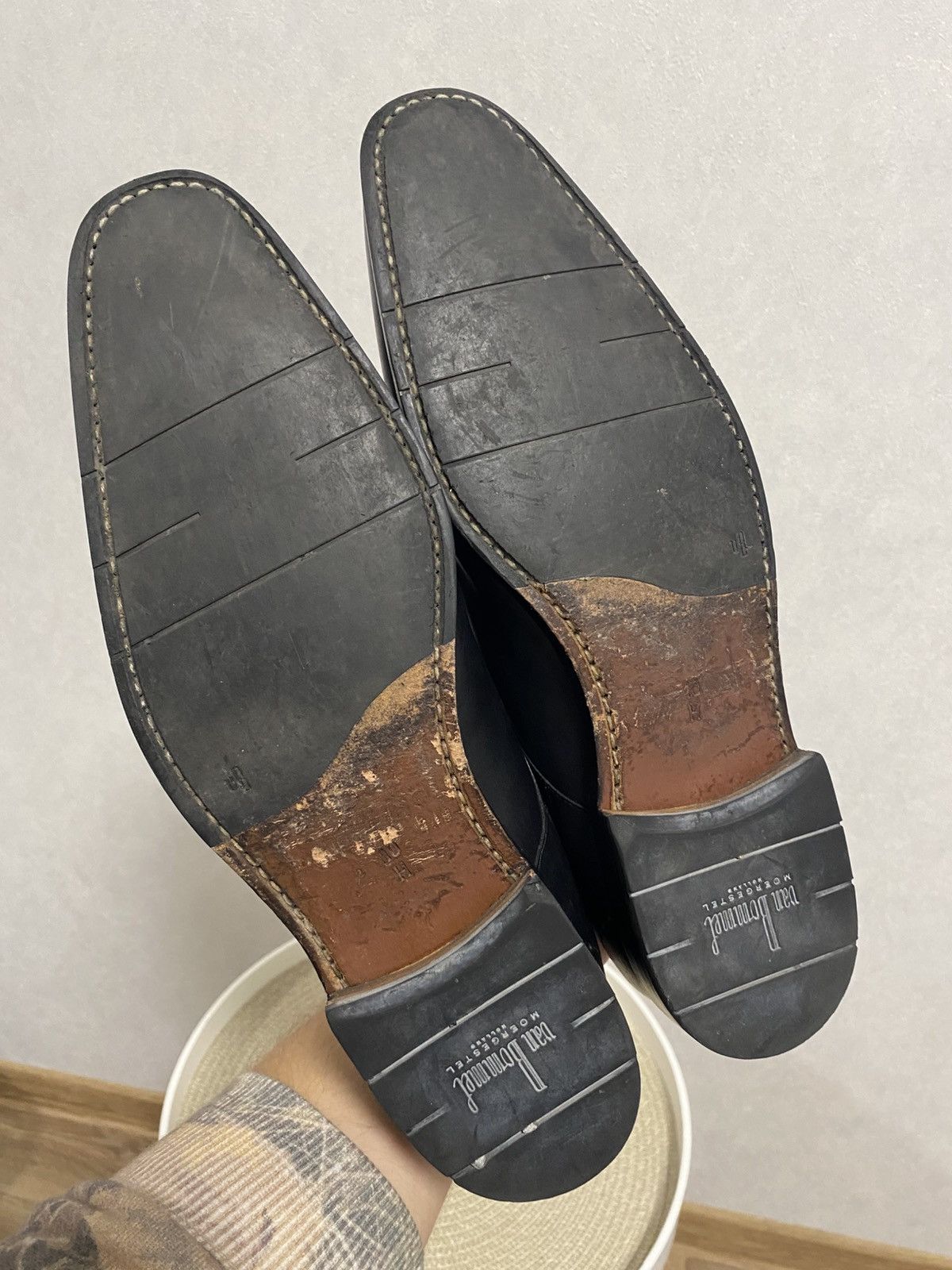 Floris van Bommel Van Bommel Split-toe Black Leather Derby Shoes Size US 11 / EU 44 - 12 Thumbnail
