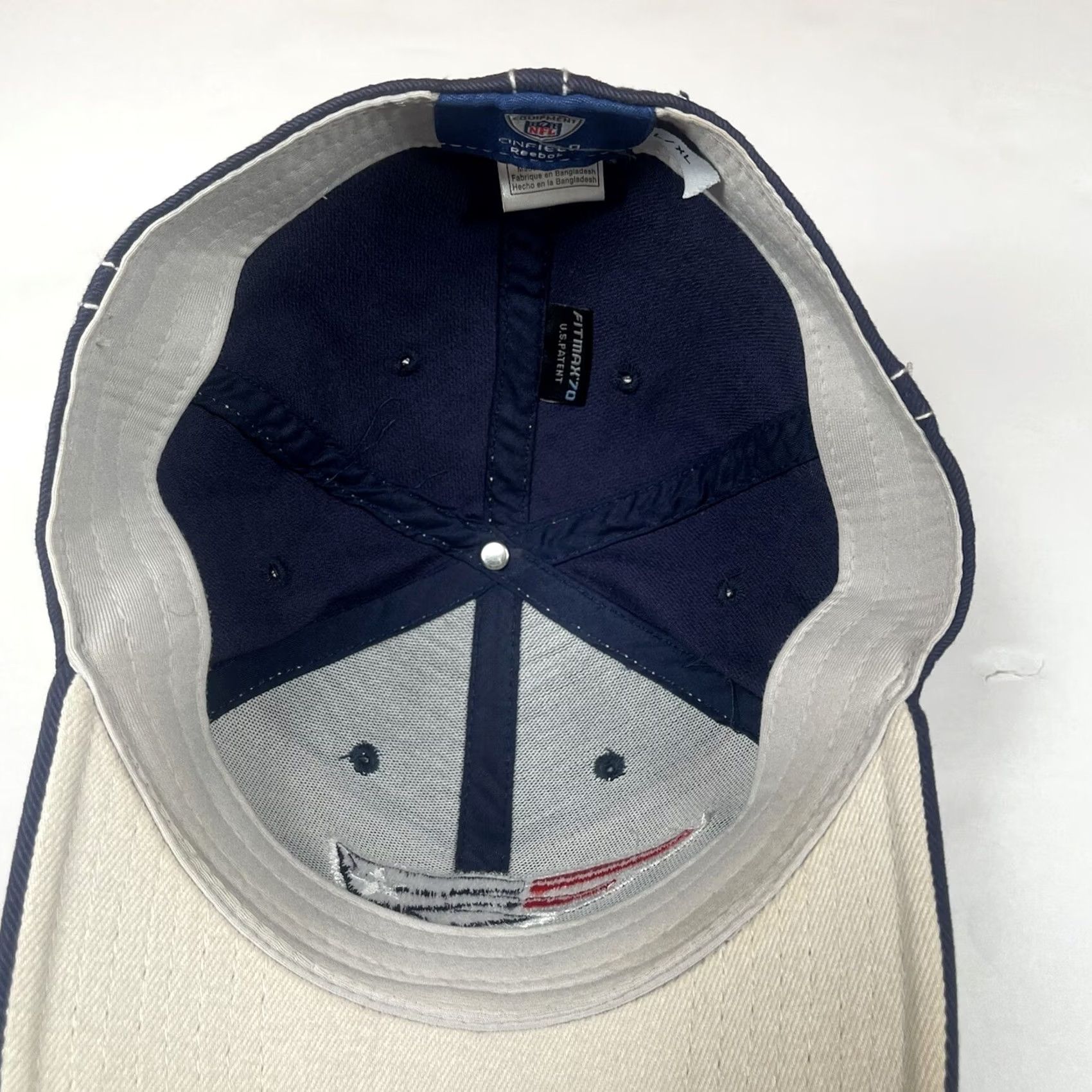 Reebok Reebok Hat Adult L/XL Blue On Field FitMax70 NFL NE Patriots Fitted Baseball Cap Size ONE SIZE - 7 Thumbnail