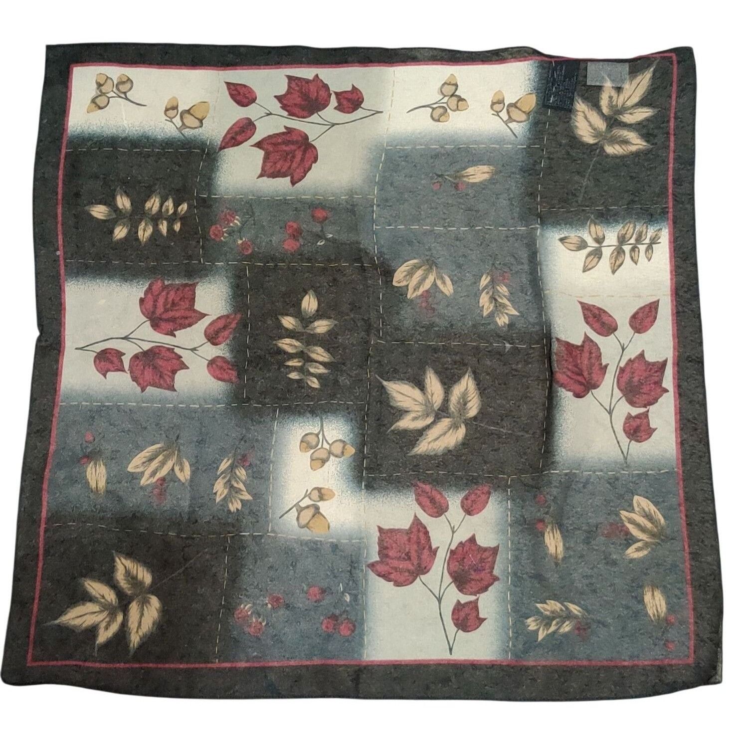 Vintage Kathie Lee Womens Scarf Vintage Black Botanical Leaf Print S Size ONE SIZE - 12 Thumbnail