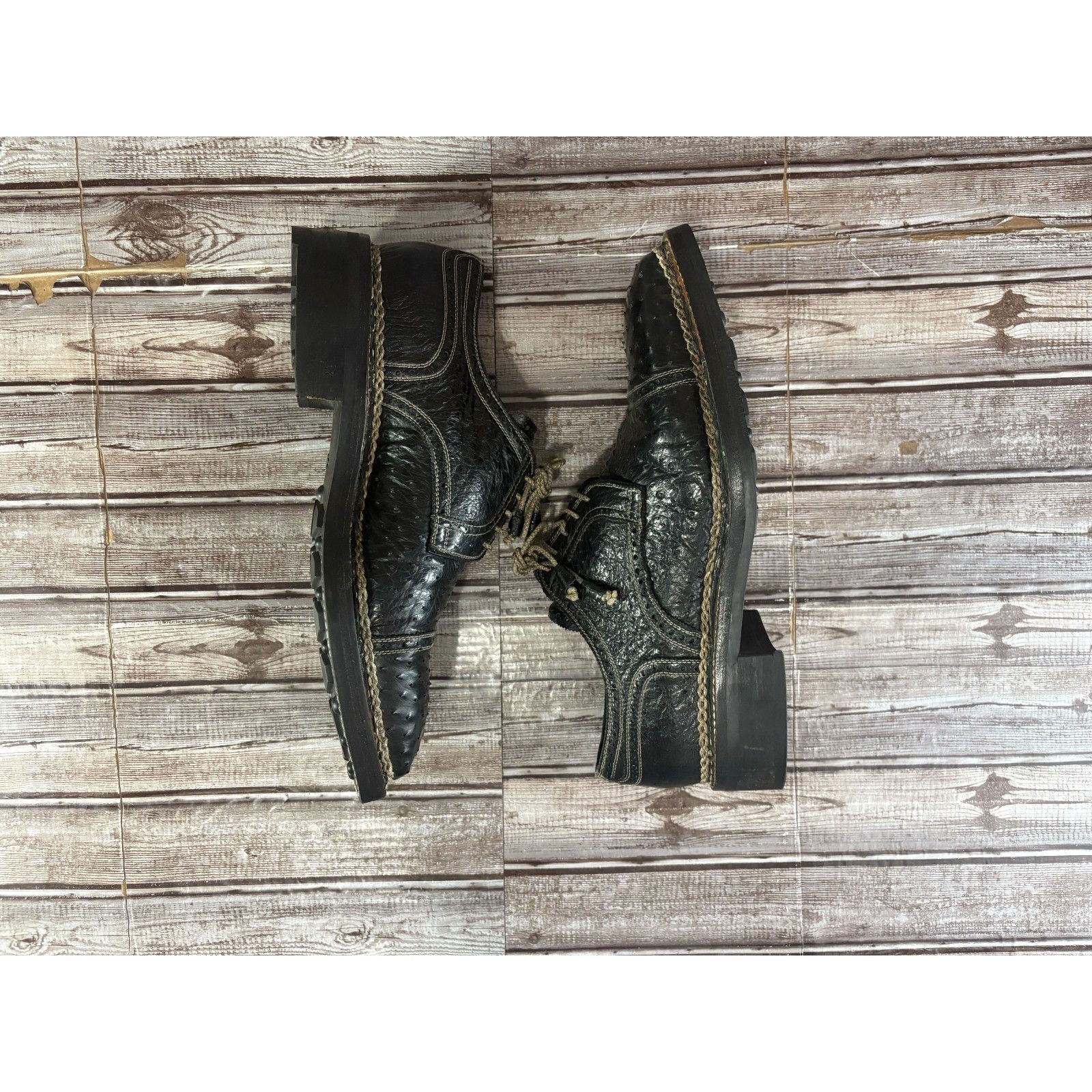 Bettanin & Venturi Bettanin & Venturi ostrich leather Oxford Dress Shoes sz 13 Size US 13 / EU 46 - 5 Thumbnail