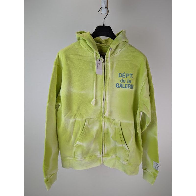 Gallery Dept. o1rshd1 French Logo Zip Up Hoodie in Lime Green M Size US M / EU 48-50 / 2 - 2 Thumbnail