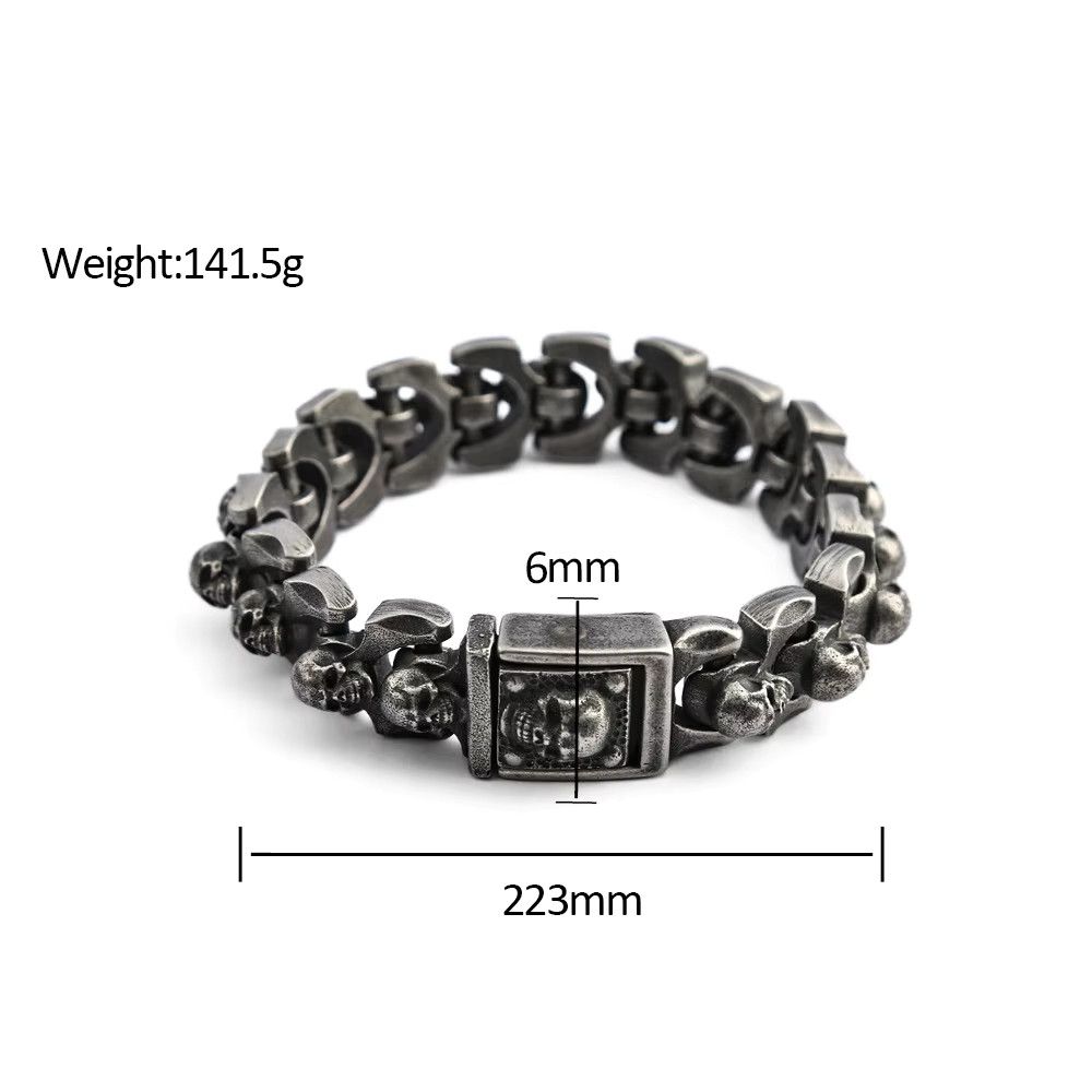 Jewelry Trendy Domineering Skull Bracelet Size ONE SIZE - 6 Thumbnail