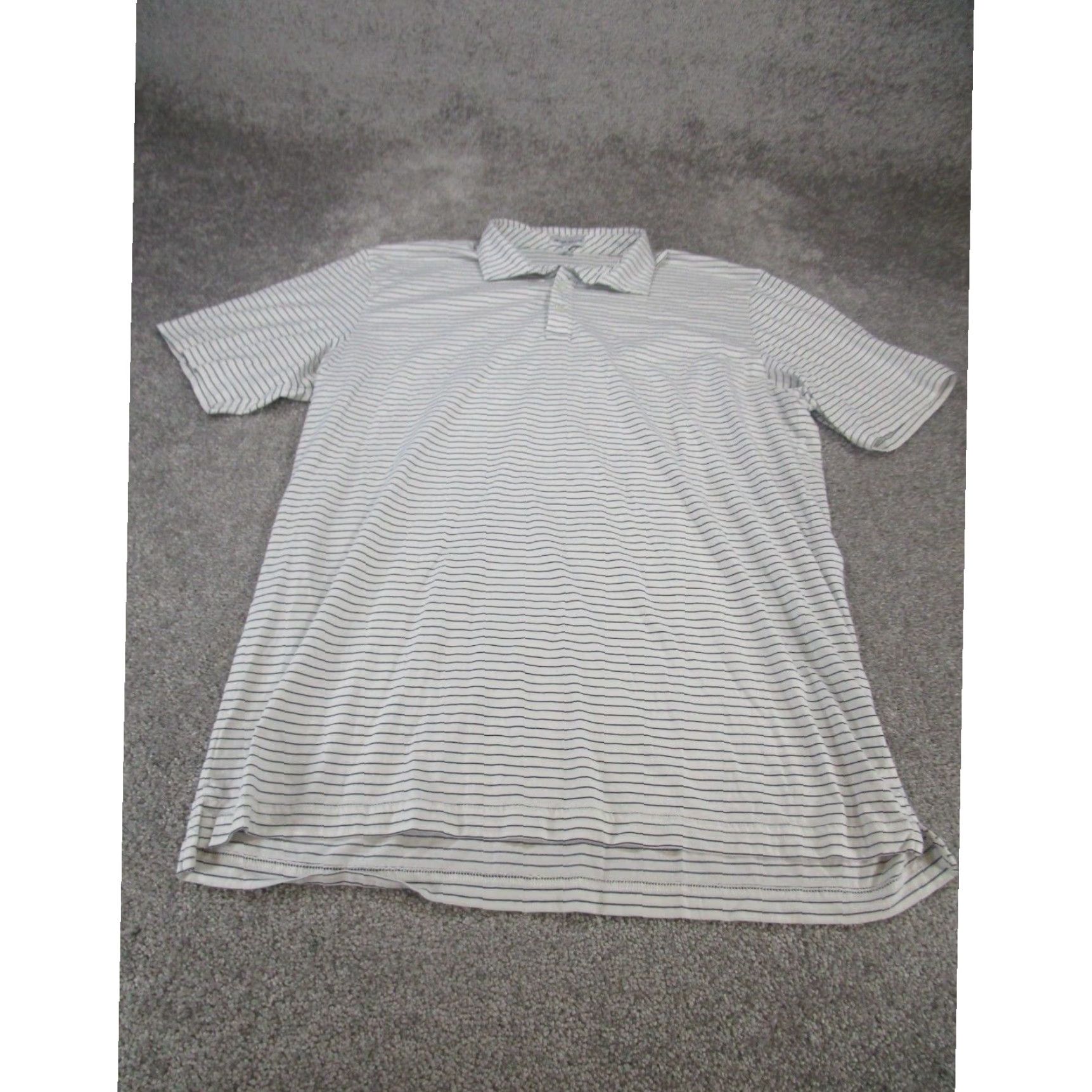 Peter Millar Peter Millar Golf Polo Shirt Mens XL White Striped Short Sleeve Regular Fit Size US XL / EU 56 / 4 - 1 Thumbnail