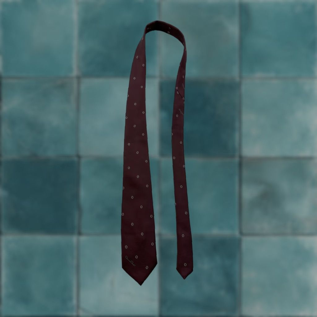 Oscar De La Renta Oscar de la Renta Tie Red Necktie Men Classic Size ONE SIZE - 1 Thumbnail