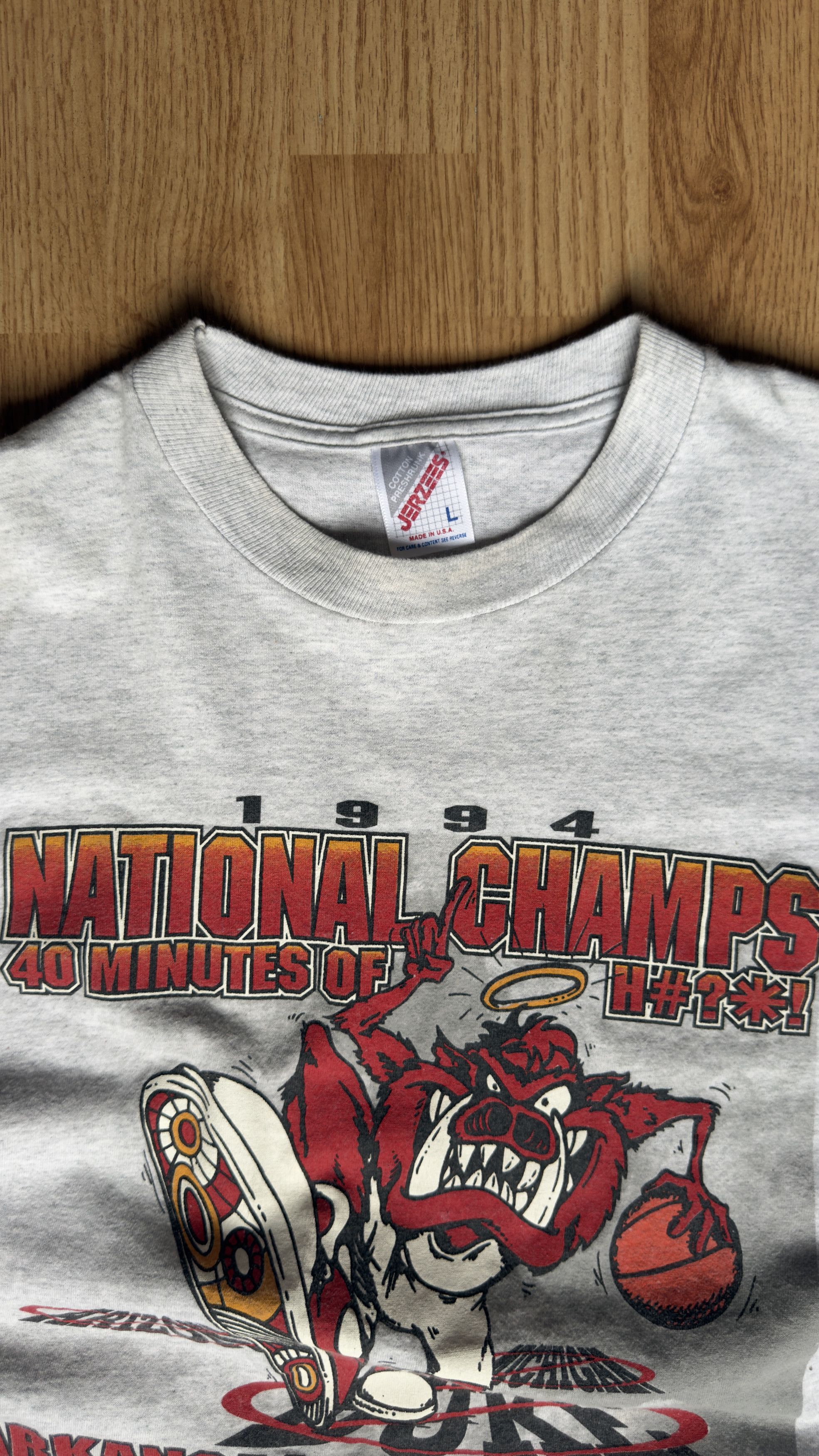 Vintage '94 Arkansas Razorback Tee Size US L / EU 52-54 / 3 - 3 Thumbnail