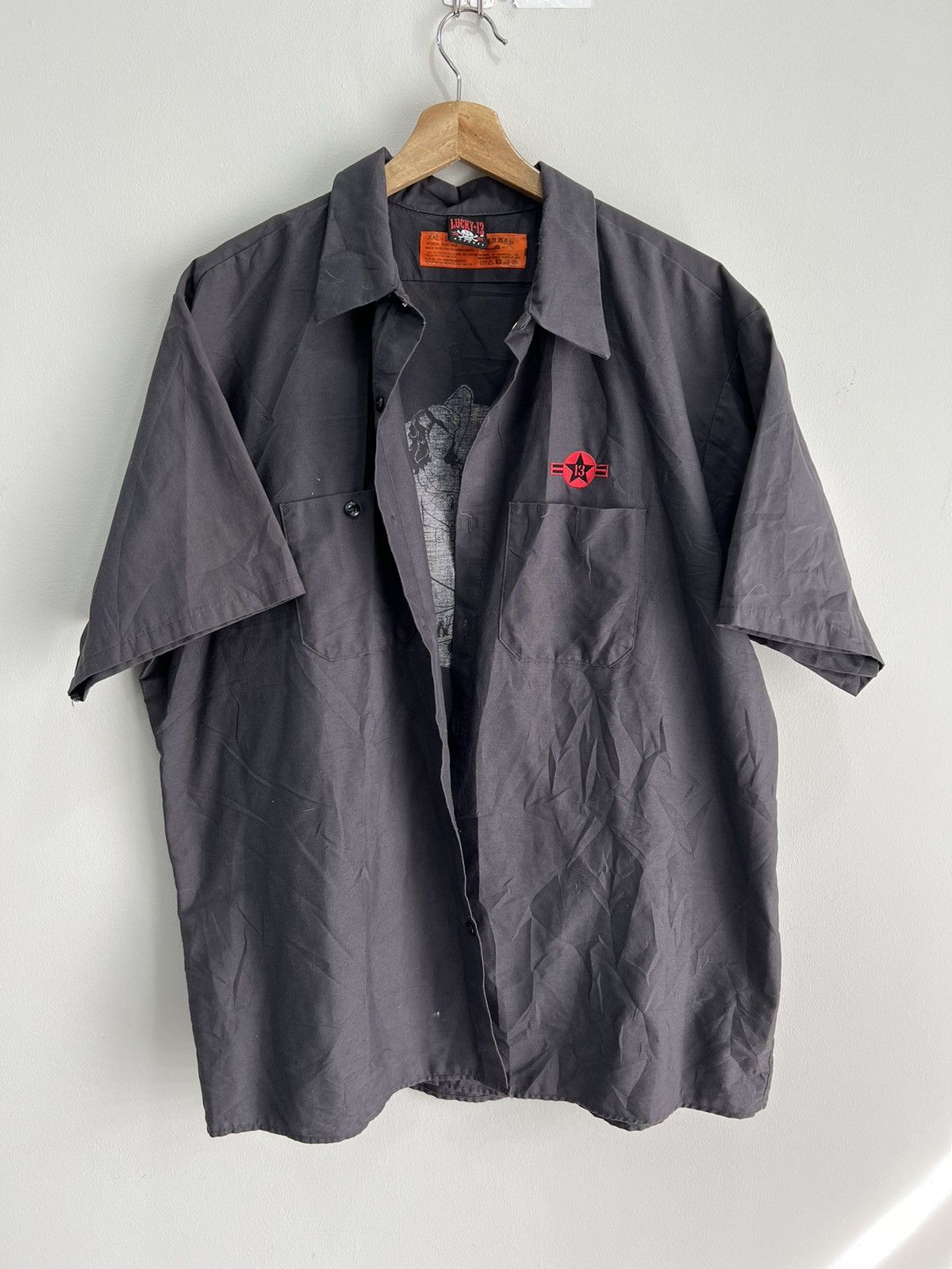Vintage Vtg Lucky 13 Button Up Shirt plane bombs away cropped xxl Size US XXL / EU 58 / 5 - 2 Thumbnail