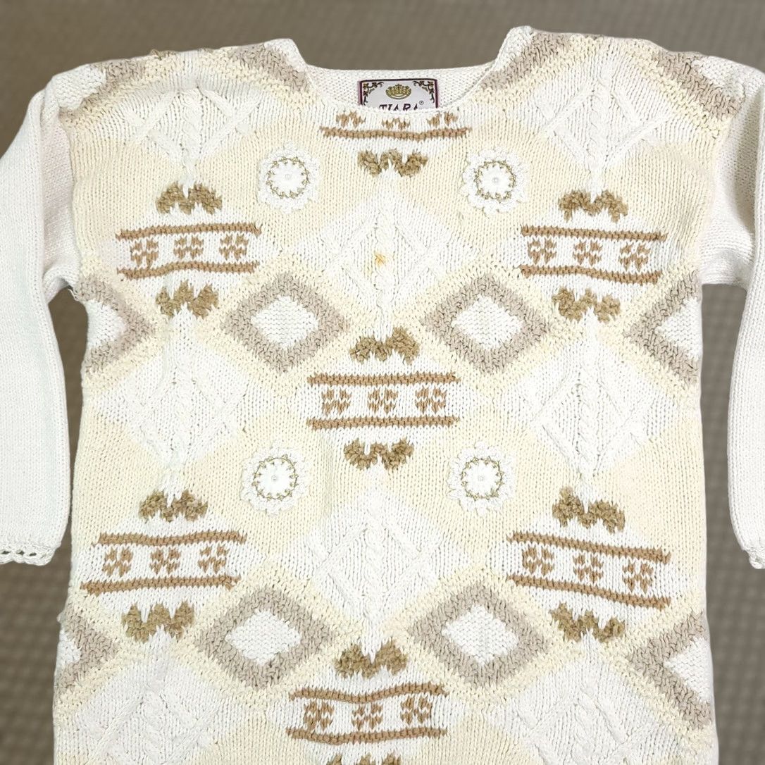 Vintage VINTAGE Tiara International Pullover Sweater Women's Large Geometric Pearl Photo Size L / US 10 / IT 46 - 1 Thumbnail