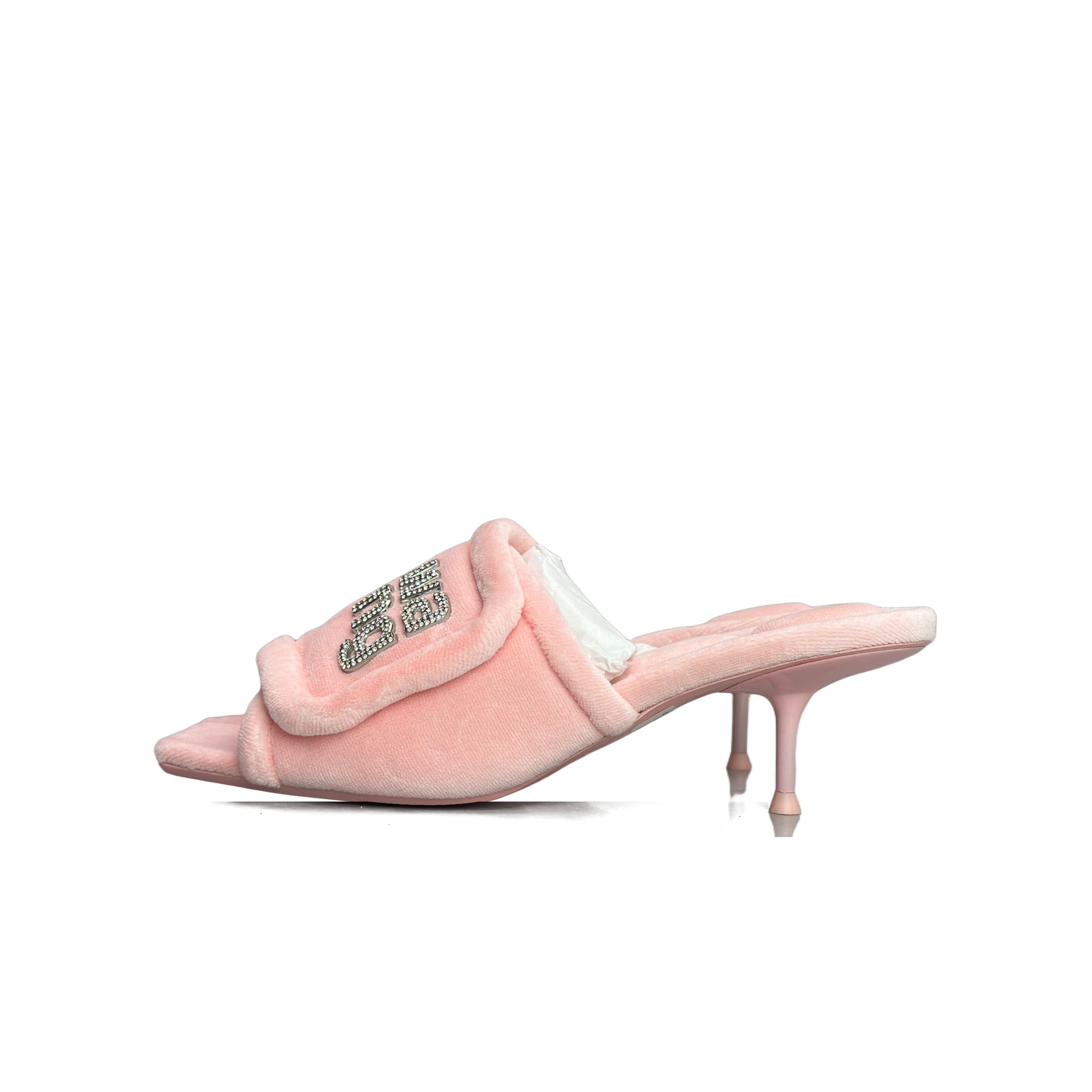 Alexander Wang Alexander Wang Crystal Logo Velour Sandals Size 37 Size US 7 / IT 37 - 1 Thumbnail