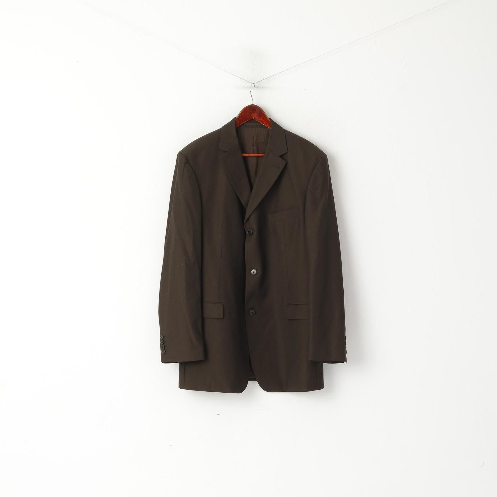 Hugo Boss Hugo Boss Men 54 44 Blazer Brown Virgin Wool 6560 Size 44R - 2 Thumbnail