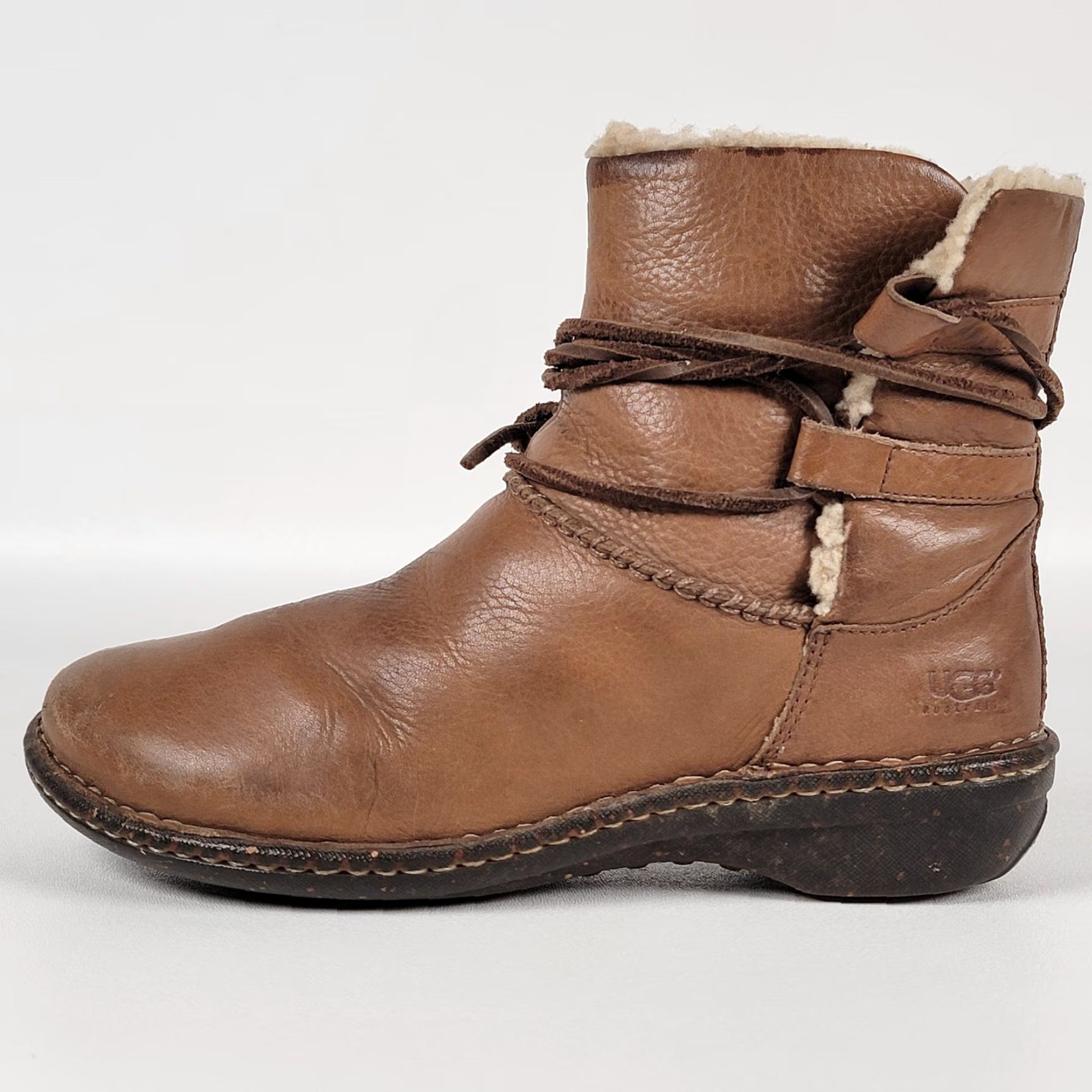 Ugg UGG Australia Caspia Leather Boots Lace Up Shearling Women Size 8 Brown Winter Snow Boot Size US 8 / IT 38 - 7 Thumbnail