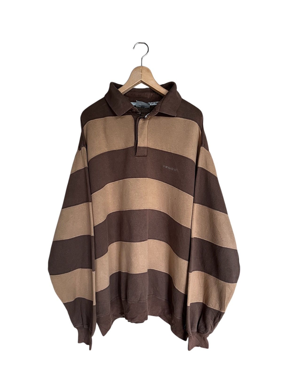 Streetwear × Vintage Vintage Flip The Script Striped Design Sweatshirt ...