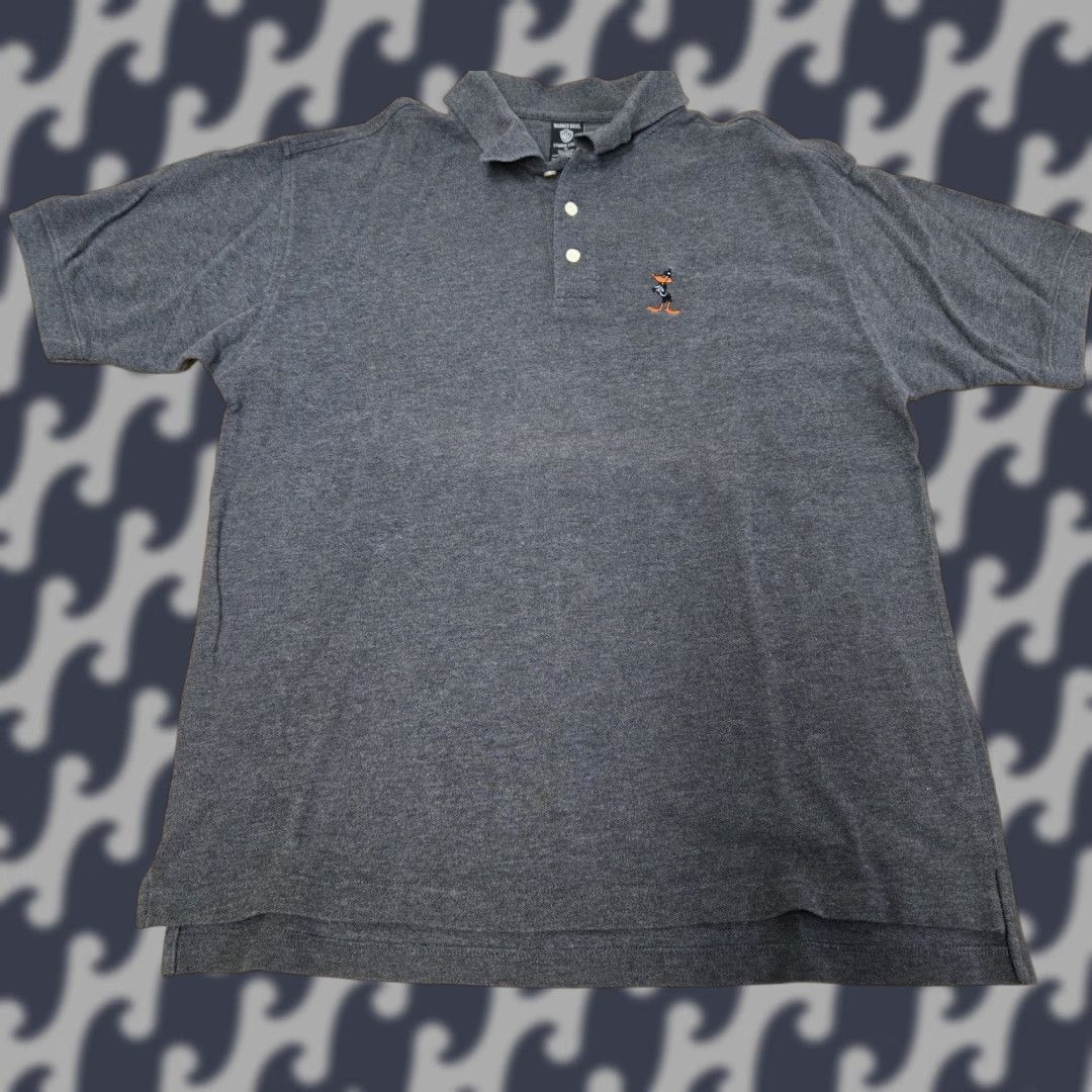 Vintage VINTAGE Warner Bros Daffy Duck Polo Shirt Mens M Gray Embroidered Cartoon Classic Size US M / EU 48-50 / 2 - 1 Thumbnail