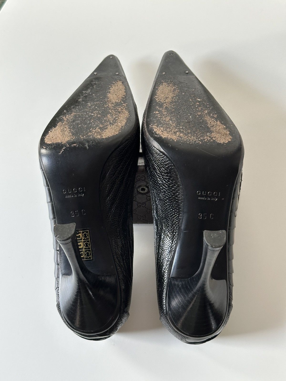 Gucci Gucci by Tom Ford Alligator Leather Black Pointed Toe Heels Size US 5.5 / IT 35.5 - 14 Thumbnail