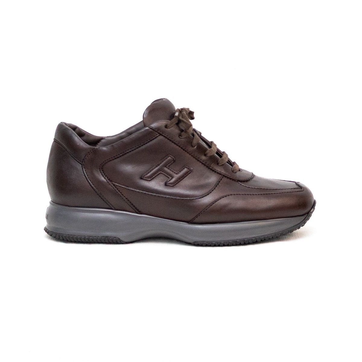 Hogan Hogan Interactive Men’s Brown Leather Sneakers – Size US 10 Size US 10 / EU 43 - 3 Thumbnail