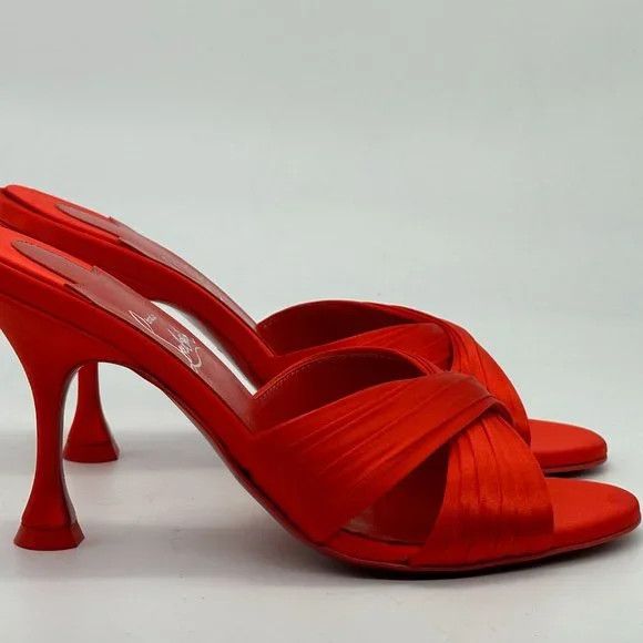Christian Louboutin o1s1wg110325 Nicol is Black 85 Ole in Red Size US 10 / IT 40 - 4 Thumbnail