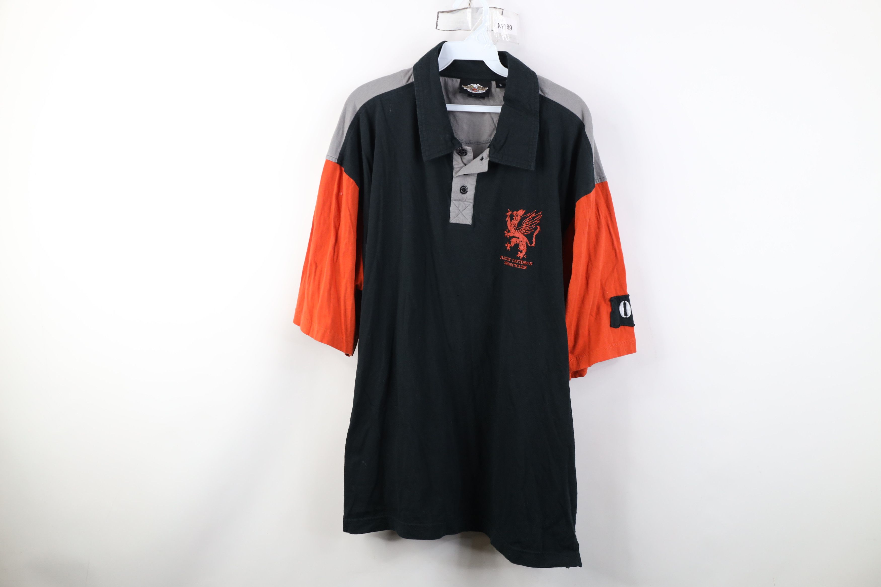 Vintage Y2K Harley Davidson Color Block Knit Polo Shirt
