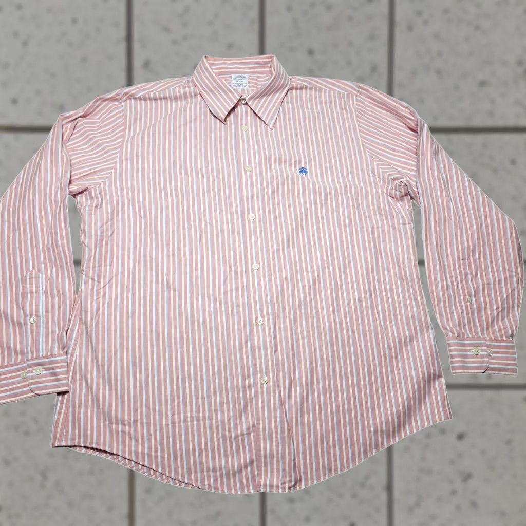 Brooks Brothers Brooks Brothers Regent 1818 Shirt XL Pink Cotton Striped Non Iron Button Up Men Size US XL / EU 56 / 4 - 1 Thumbnail