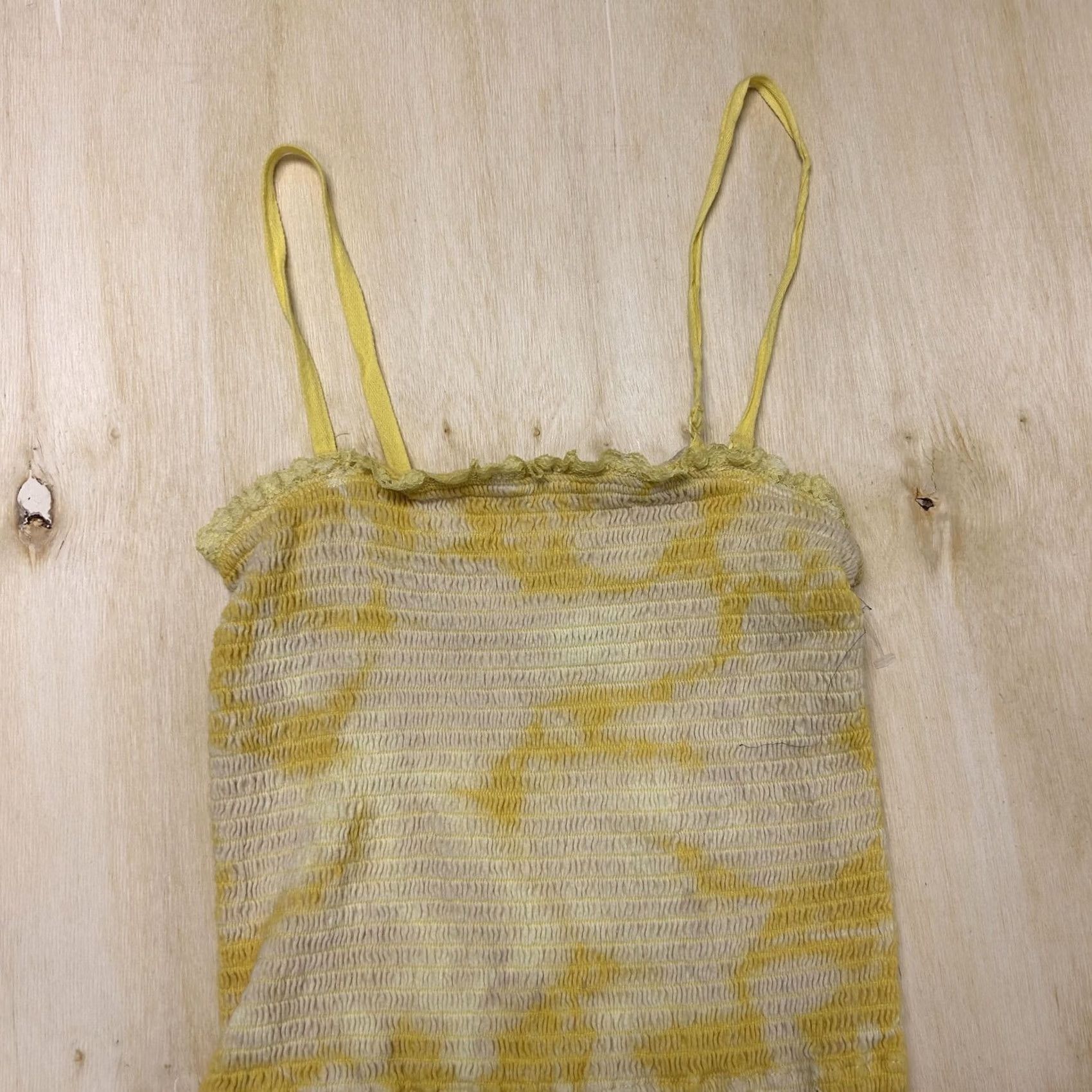 Free People Free People Intimately Romper Womens M Medium Yellow Tie Dye Smocked One Piece Size 32" / US 10 / IT 46 - 2 Thumbnail