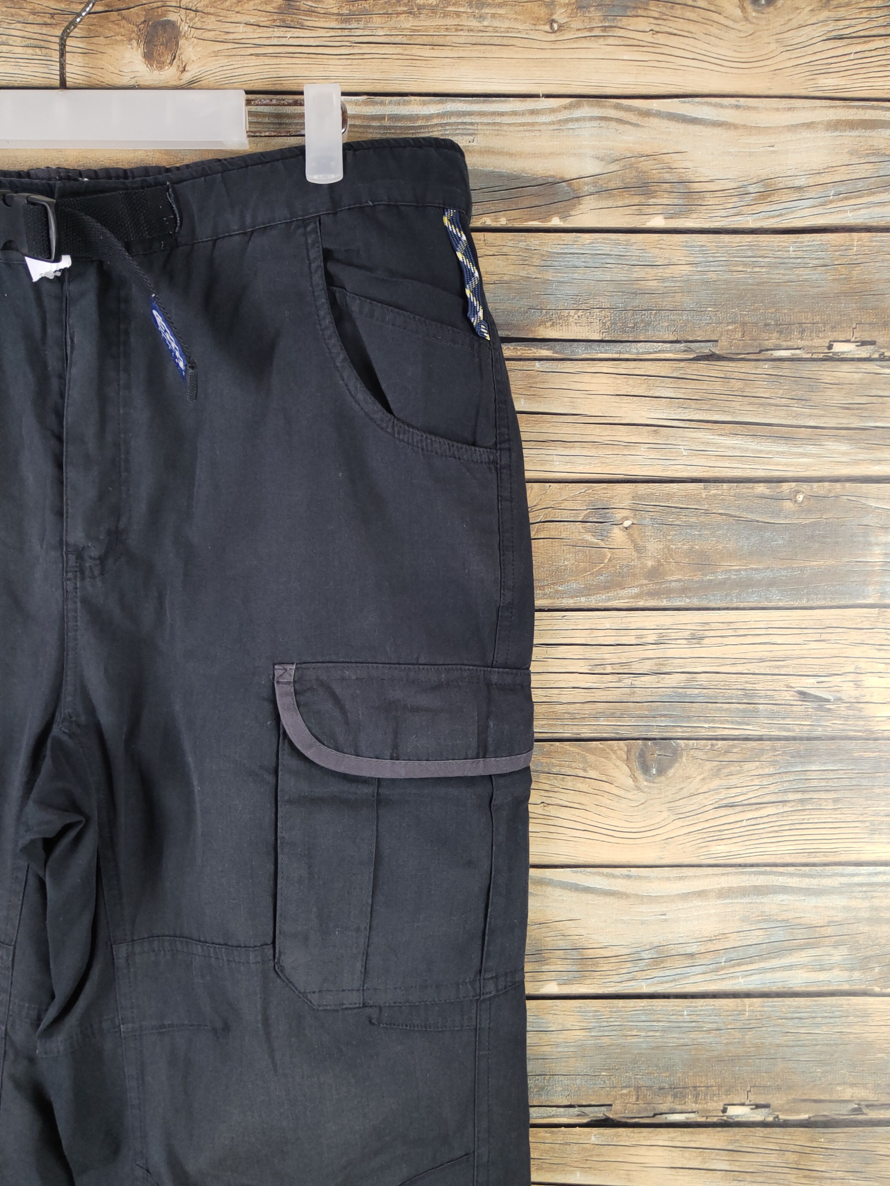 Japanese Brand DL CRU Black Multipocket Cargo Pants #2338 Size US 33 - 5 Thumbnail