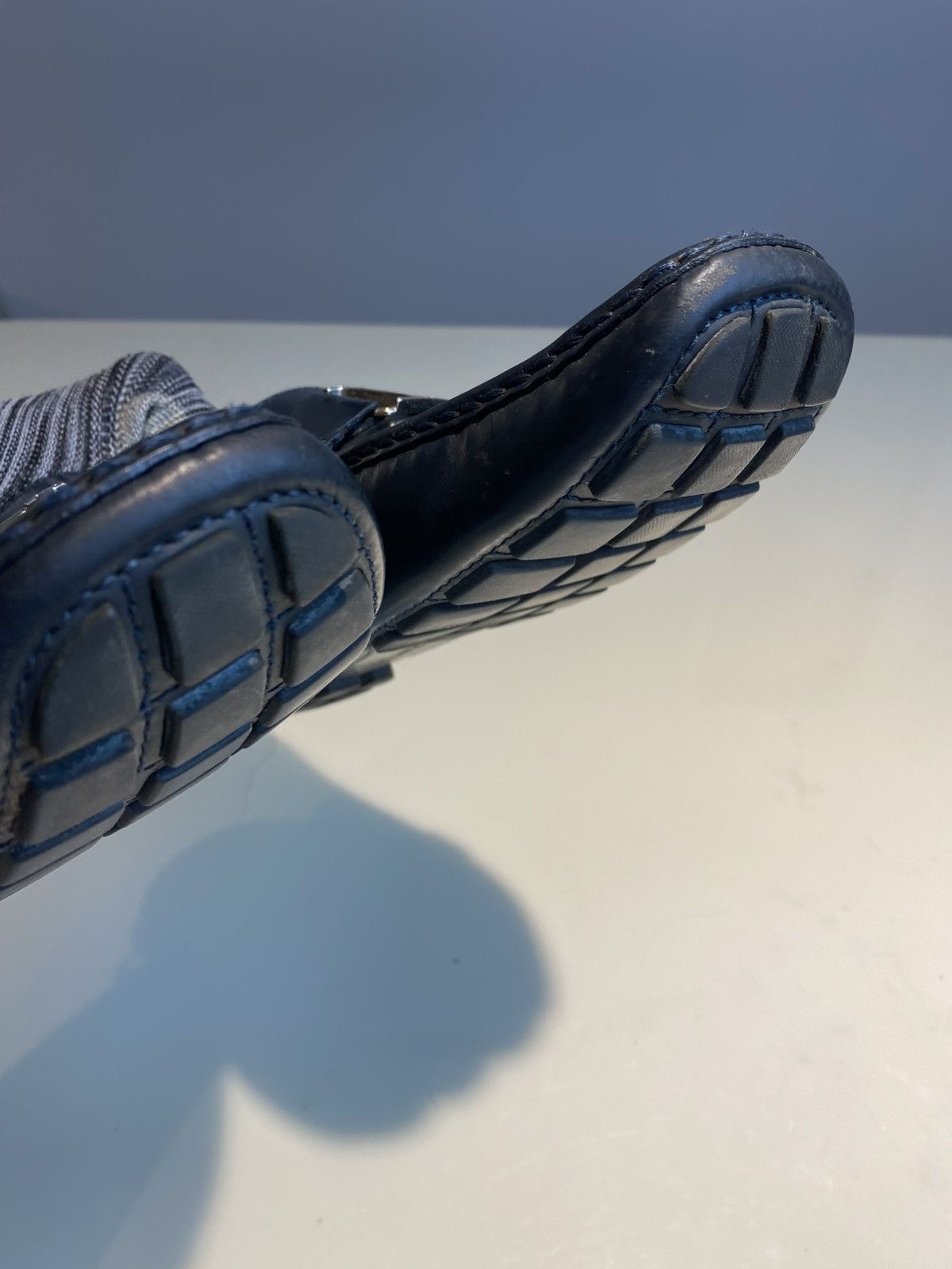Louis Vuitton Monte Carlo LV Logo Moccasins Blue Leather Size US 10.5 / EU 43-44 - 12 Thumbnail