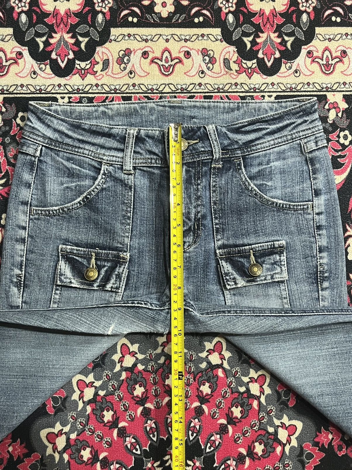 If Six Was Nine ⚡️Flare⚡️Vintage Japanese Blue Washed Bush Pant Frayed Jeans Size US 28 / EU 44 - 14 Thumbnail