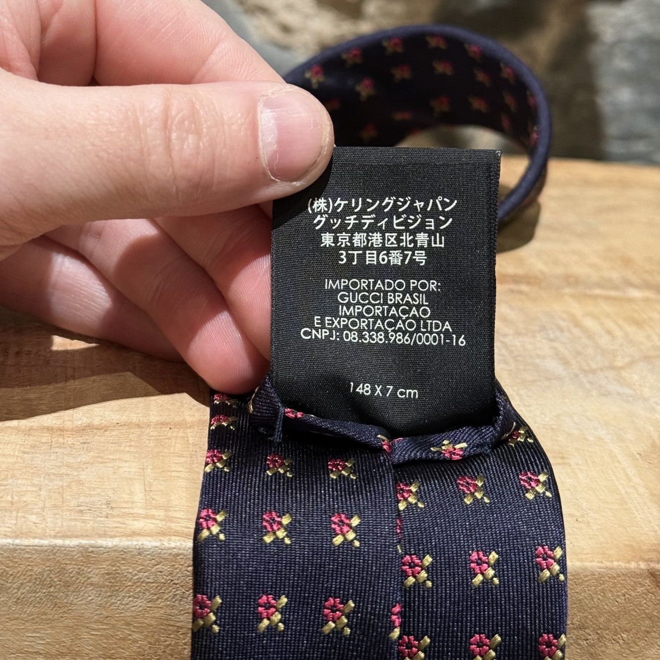 Gucci Gucci Navy Floral Heart Dagger Silk Tie Size ONE SIZE - 7 Thumbnail