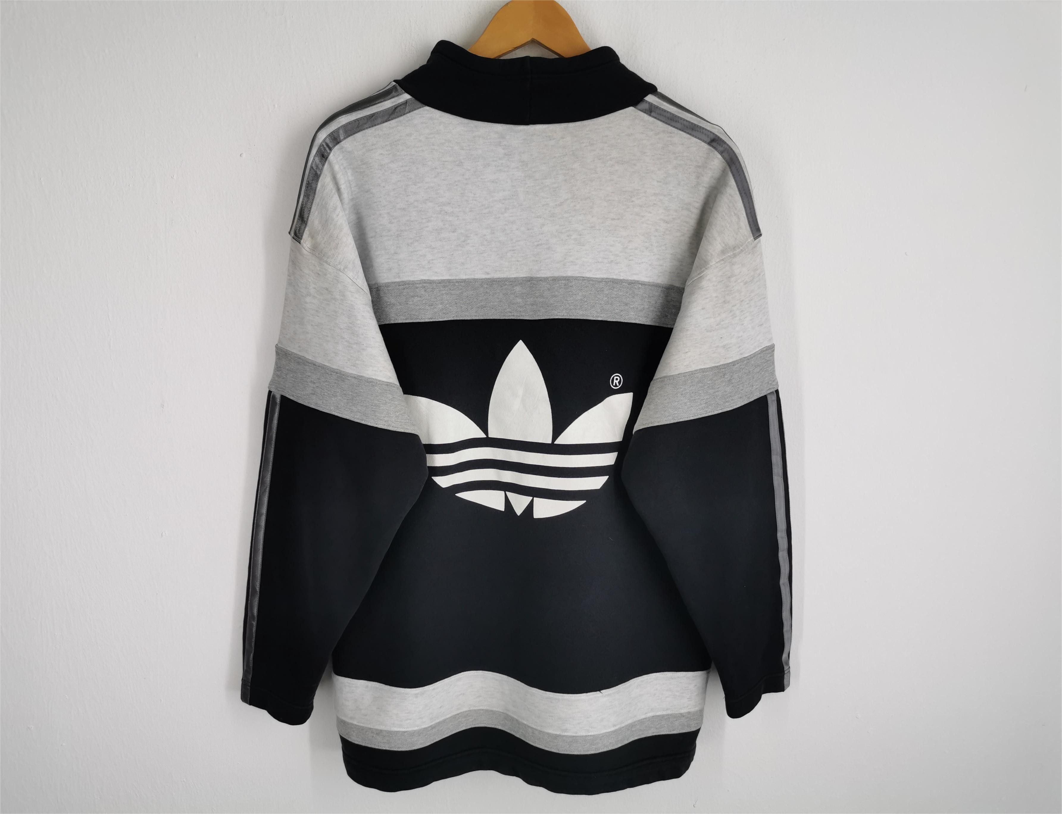 Adidas Vintage 90s Adidas Trefoil Three Stripe Sweatshirt Size US L / EU 52-54 / 3 - 3 Thumbnail