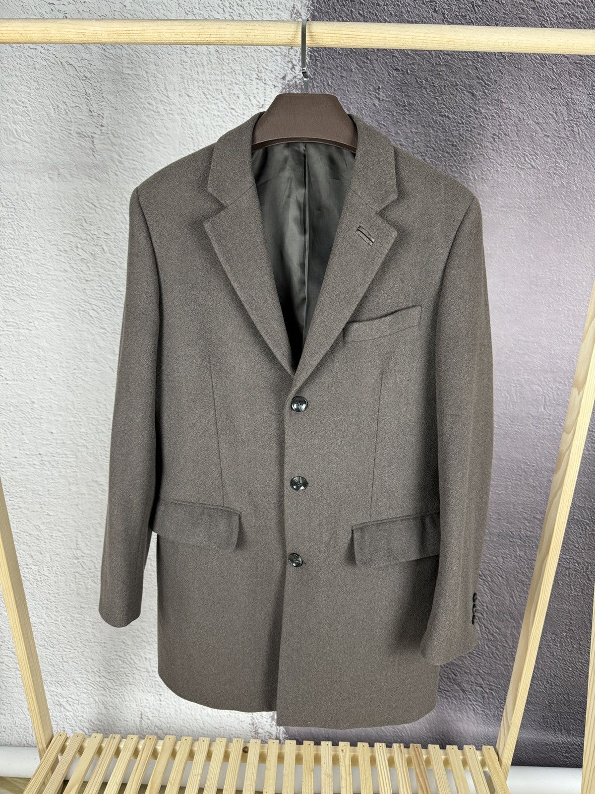Chevignon CHEVIGNON Coat Men's LARGE Wool Blend Mid Length Brown Grey Size US L / EU 52-54 / 3 - 1 Thumbnail