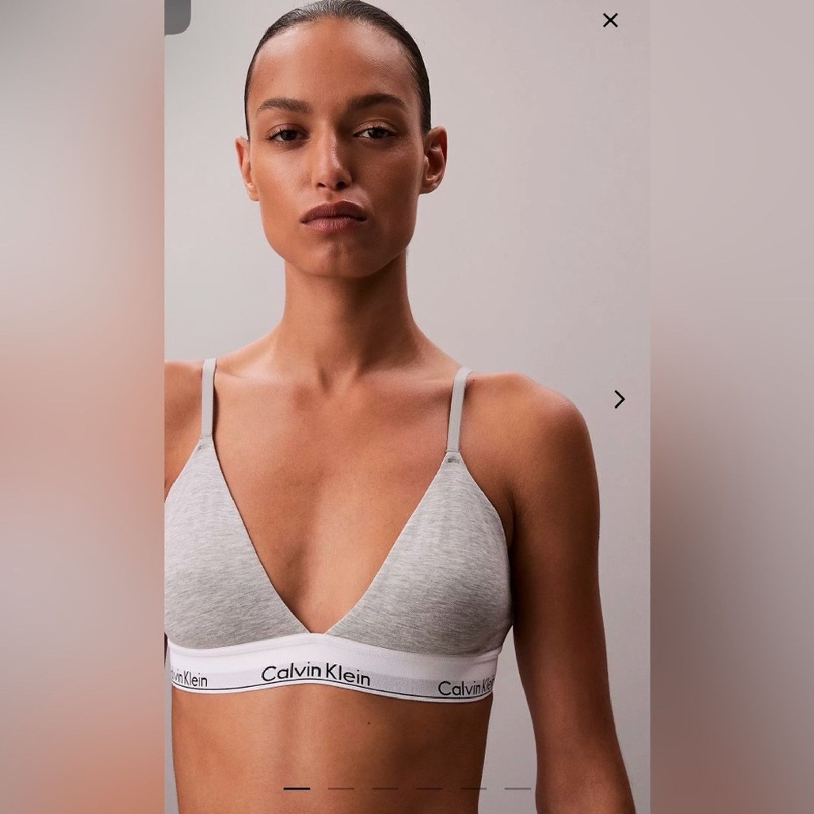 Calvin Klein Calvin Klein Light Gray Logo Triangle Bralette & Brief Set S Size ONE SIZE - 4 Thumbnail