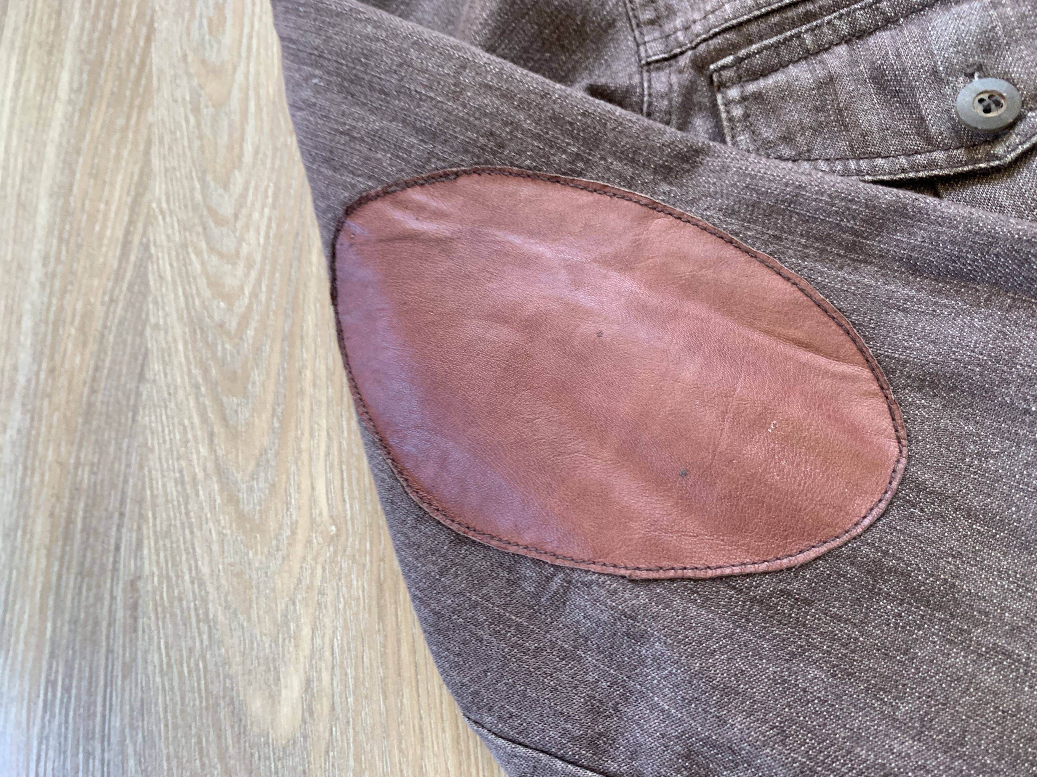 Japanese Brand Rare Vintage JNXD Leather Patched Denim Shirt Size US M / EU 48-50 / 2 - 9 Thumbnail