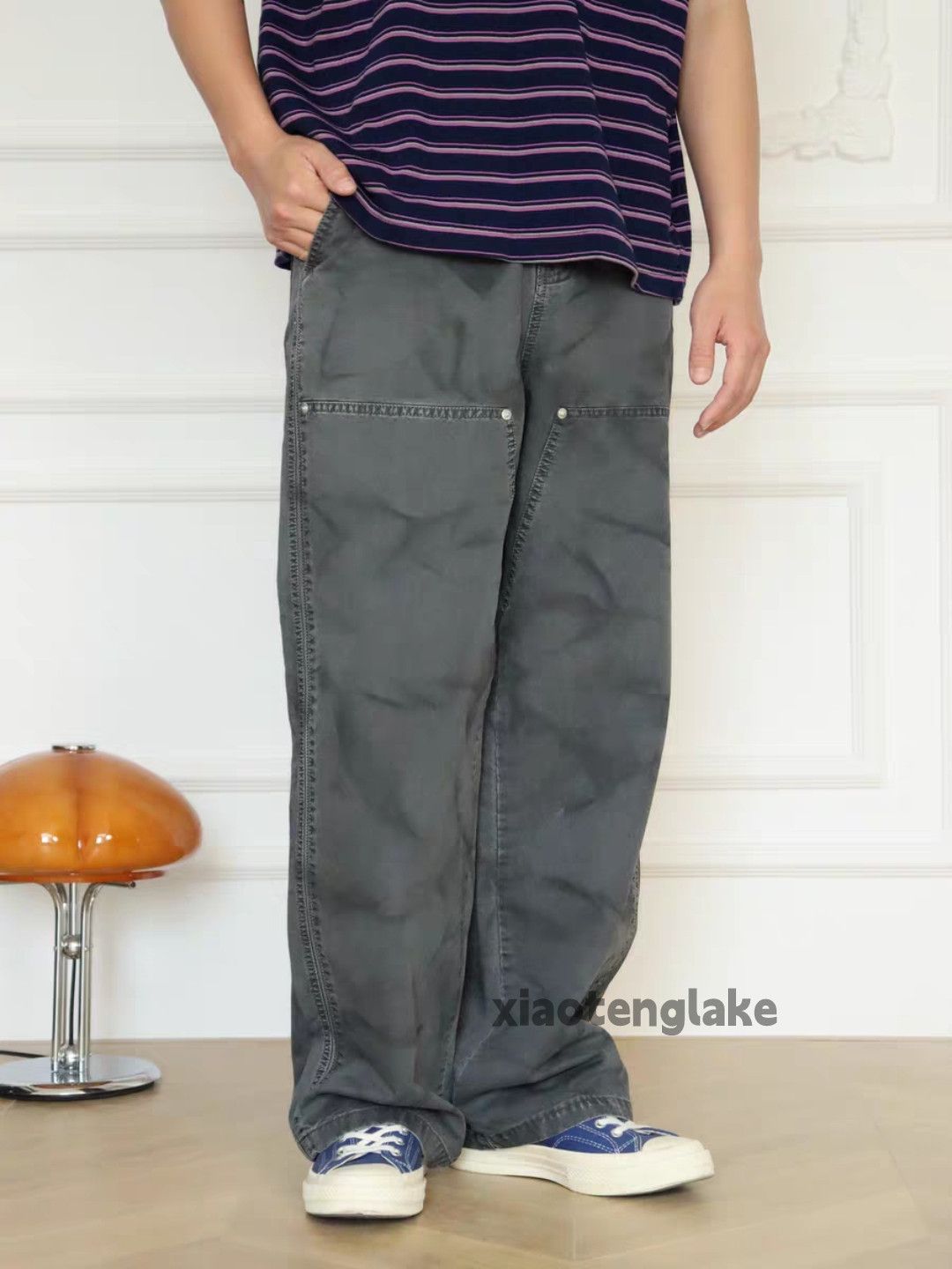 Vintage Xz vintage washed faded loose baggy carpenter pants Size US 34 / EU 50 - 3 Thumbnail