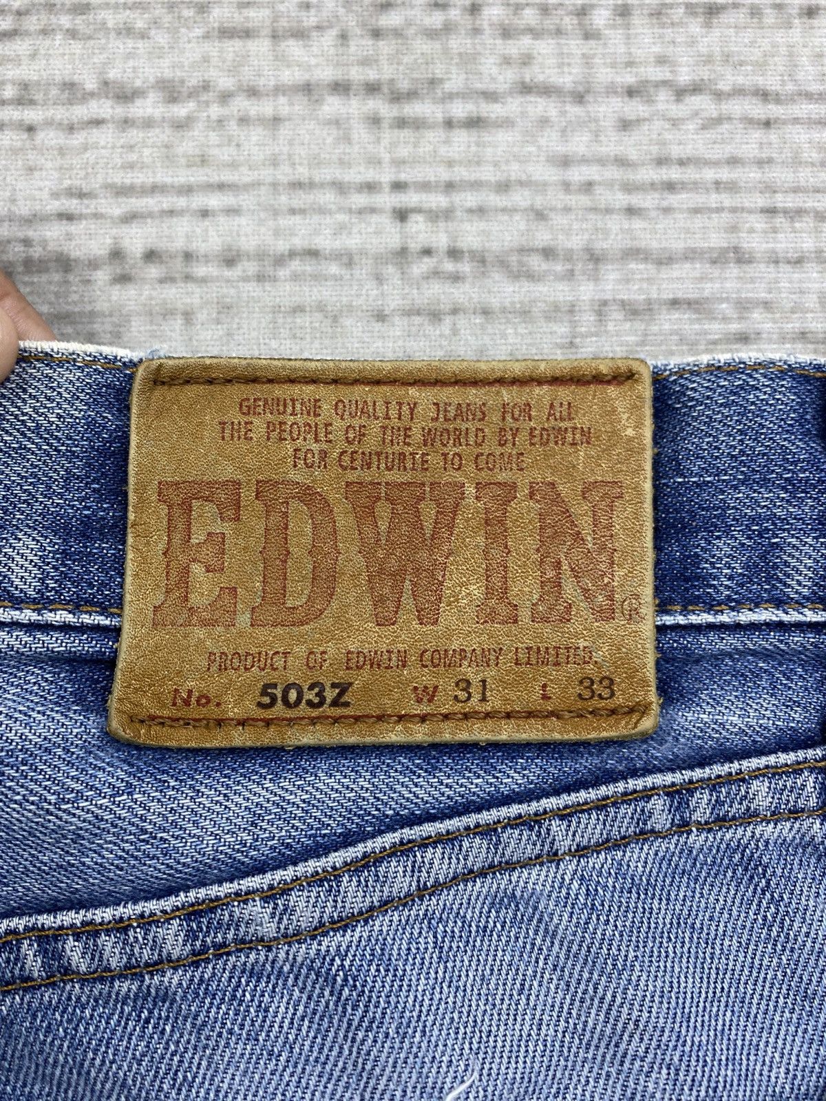 Edwin Vintage Edwin 503 Denim Blue Distressed Denim Pants Size US 31 - 13 Thumbnail